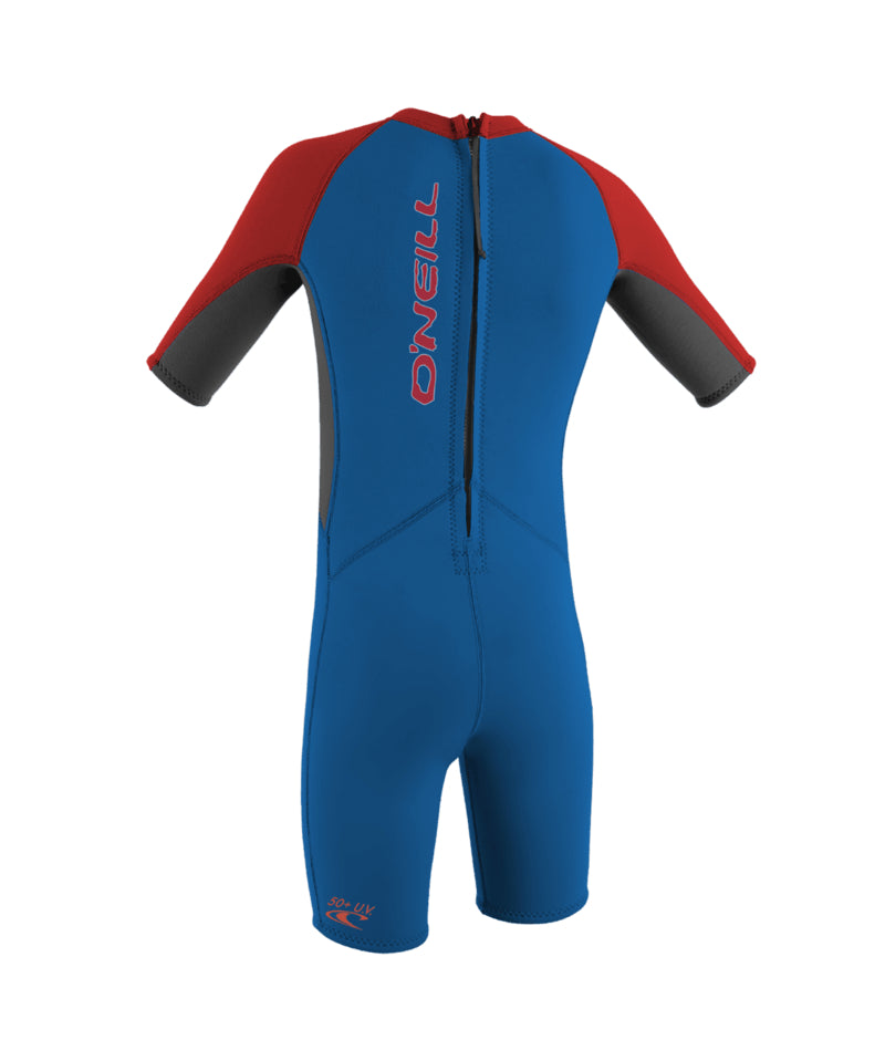 Toddler Reactor-2 2mm Back Zip S/S Spring - Pojkar - ocean/grafit/röd