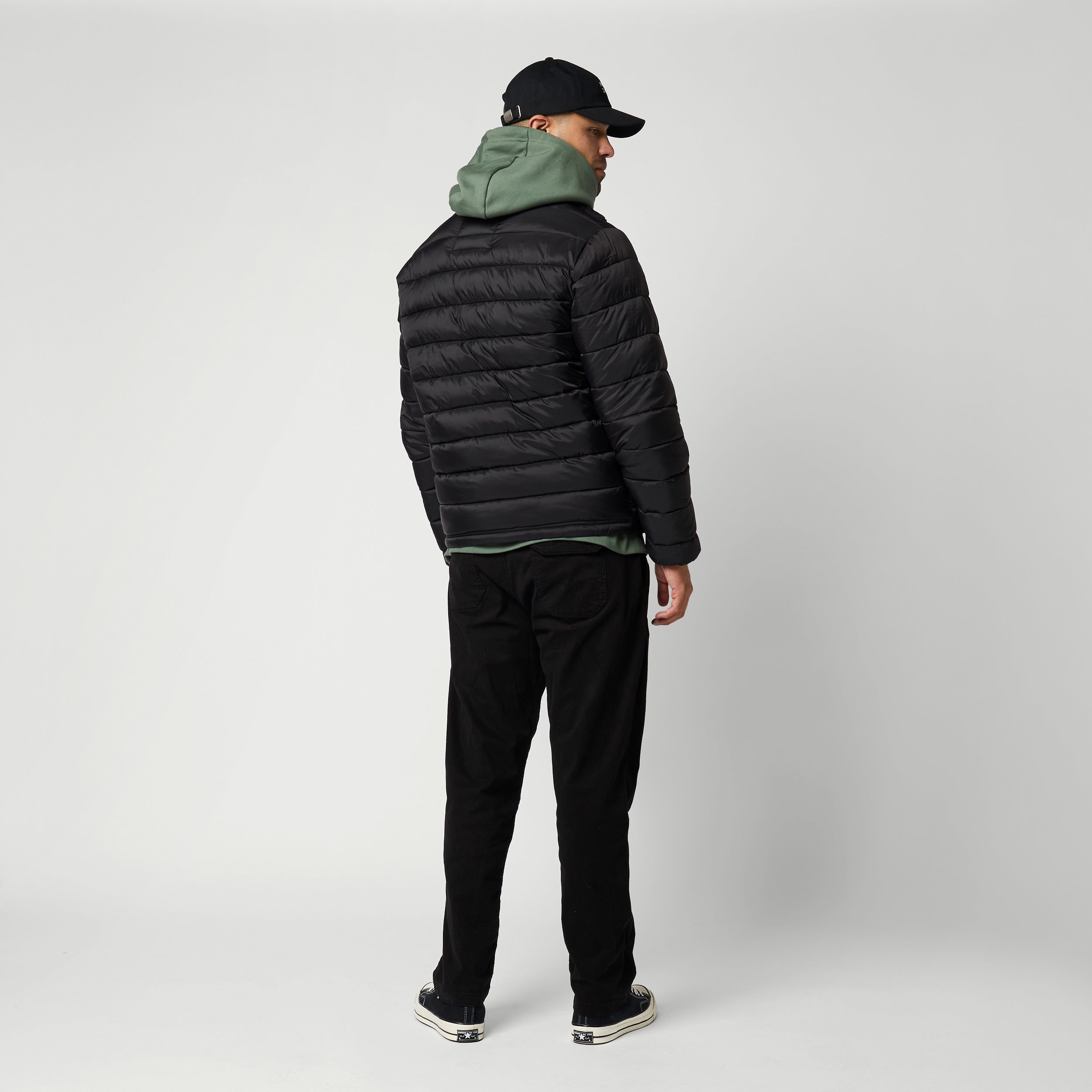 Quilted Midlayer Jacket - Black