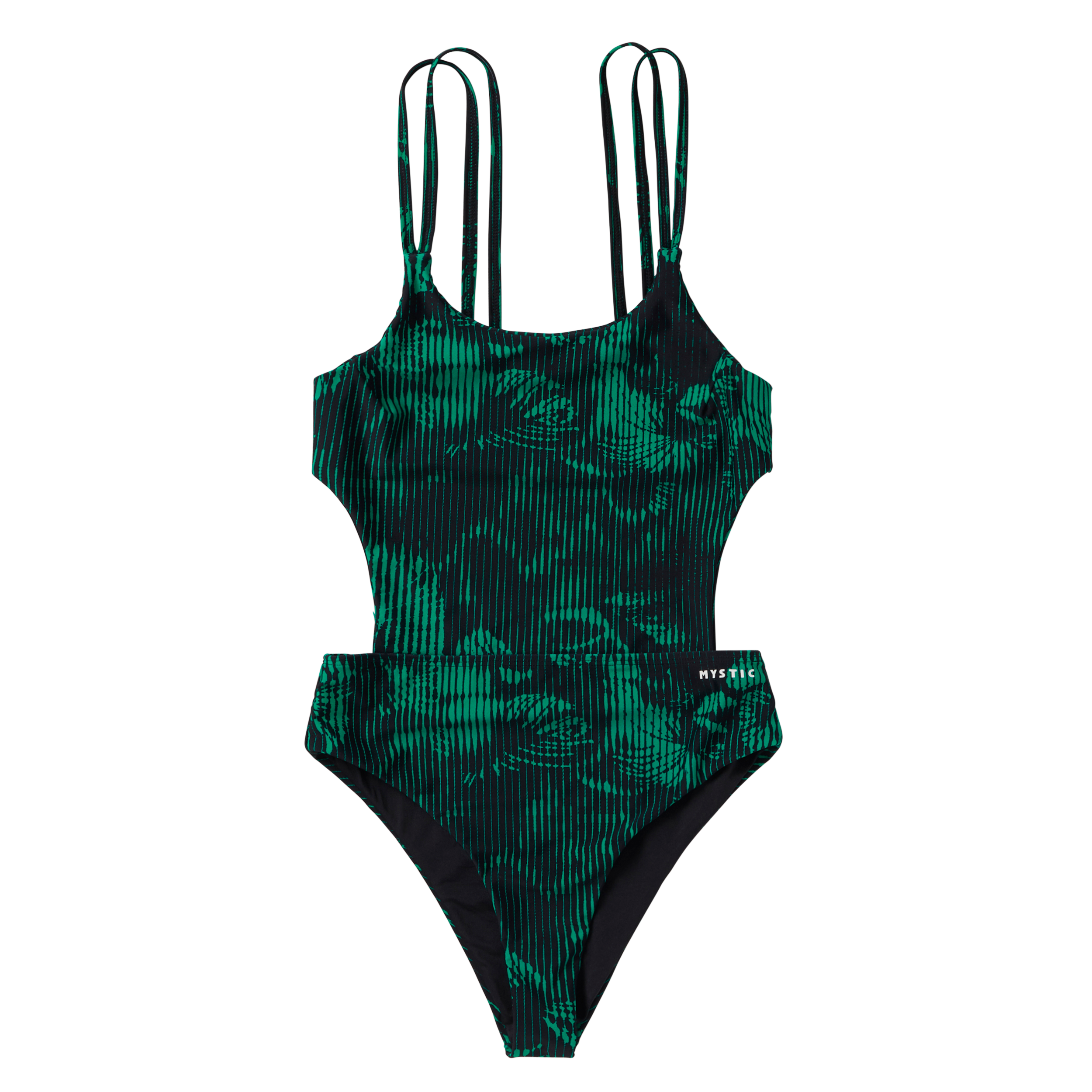 Mystic - Jorun Cut Out Swimsuit - Black / Green
