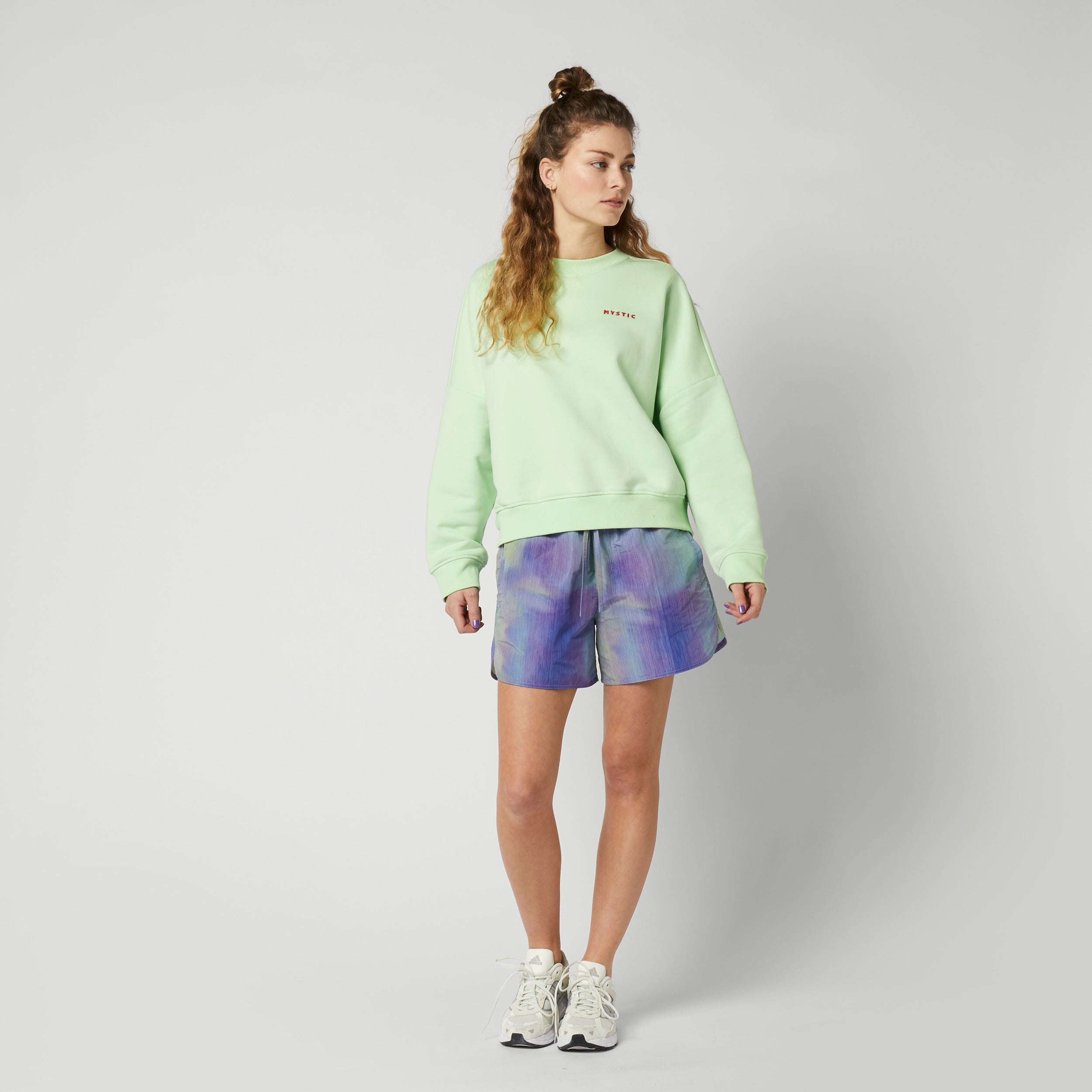 Mystic - Dropped Shoulder Crew Sweat Women - Lime Green
