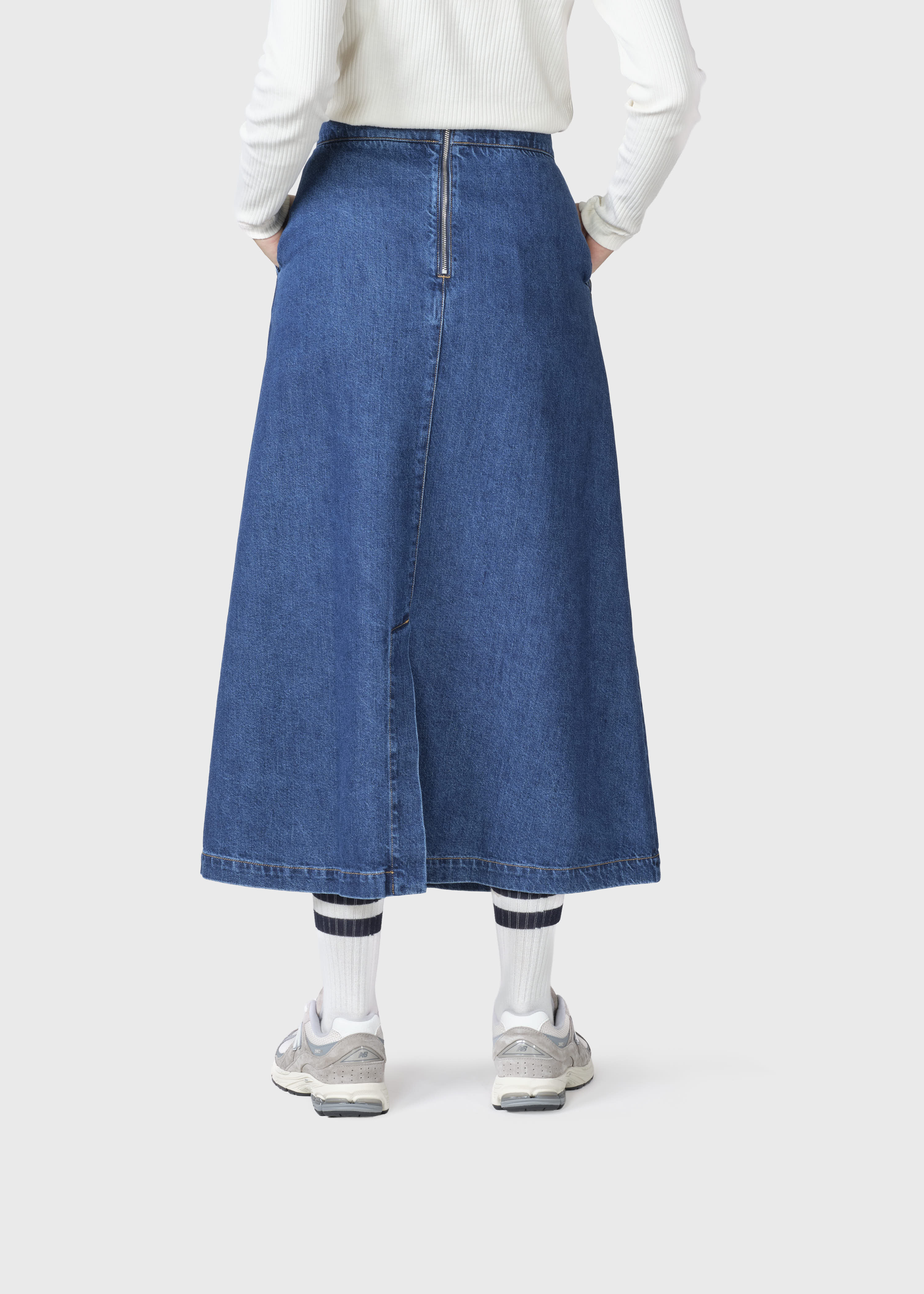 Amber Denim Skirt - Dark Blue Stonewash