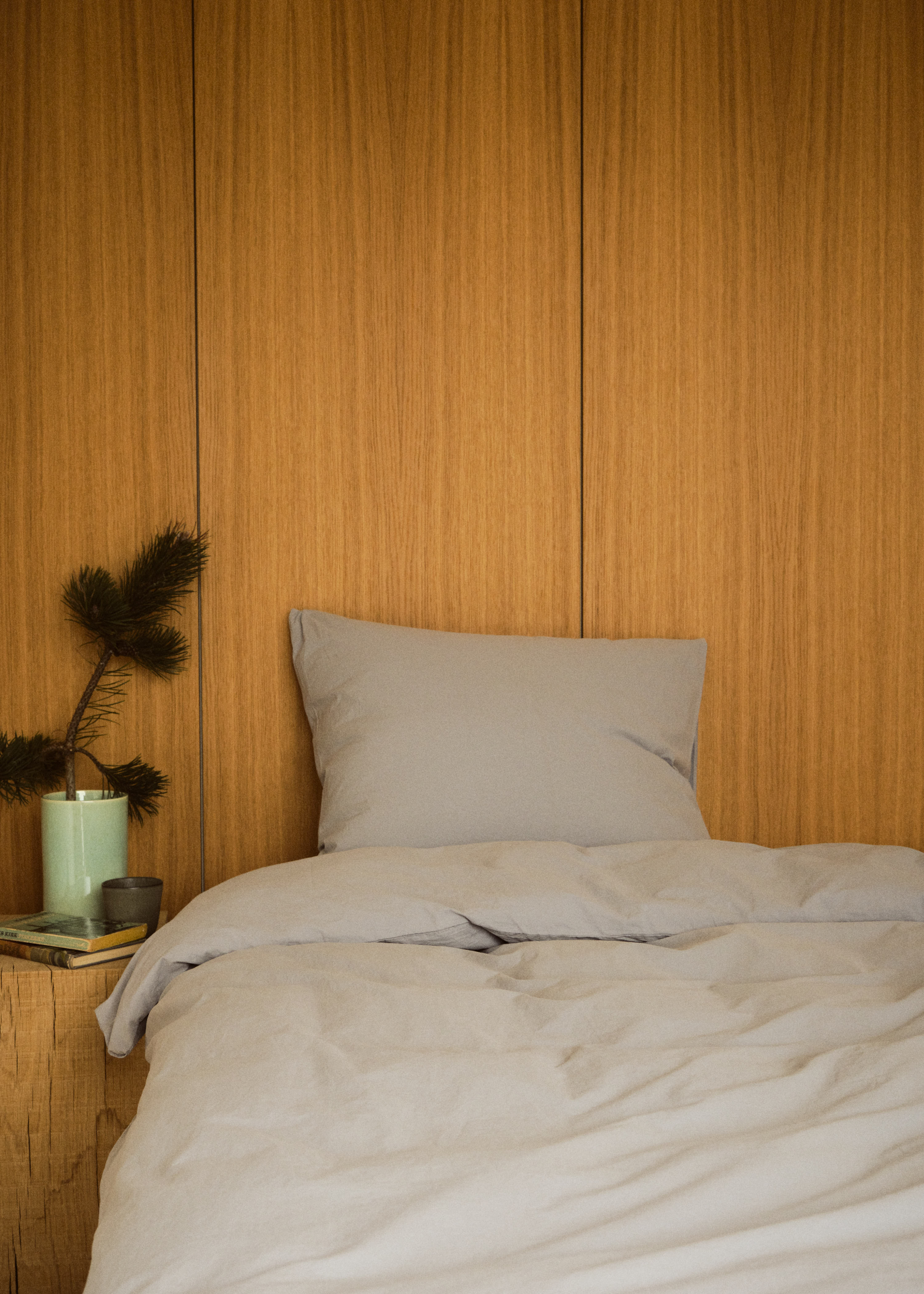 Bed Set - Plain - 140 X 200 + 60 X 70 - Pastel Grey