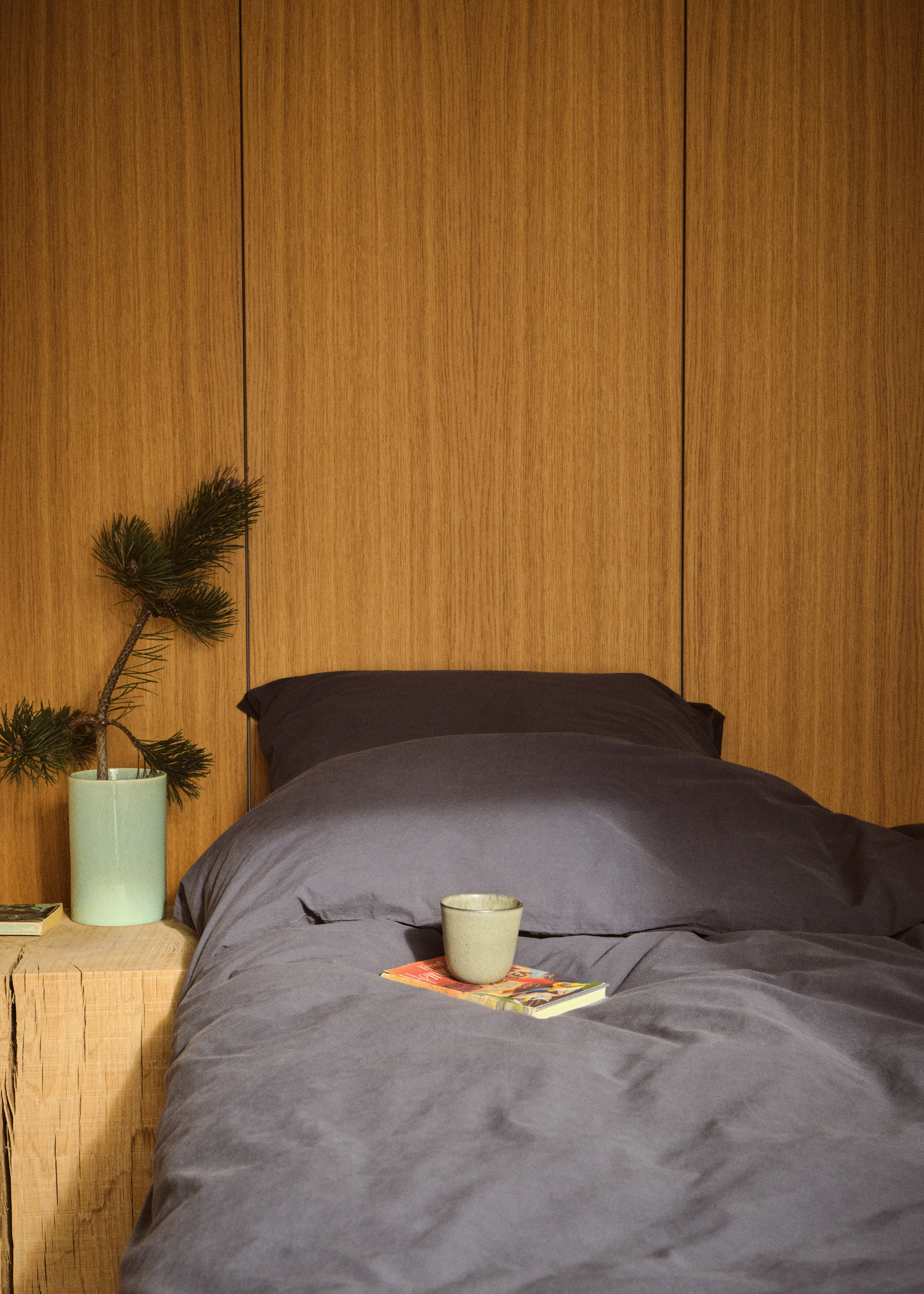 Bed Set - Plain - 140 X 220 + 60 X 70 - Navy