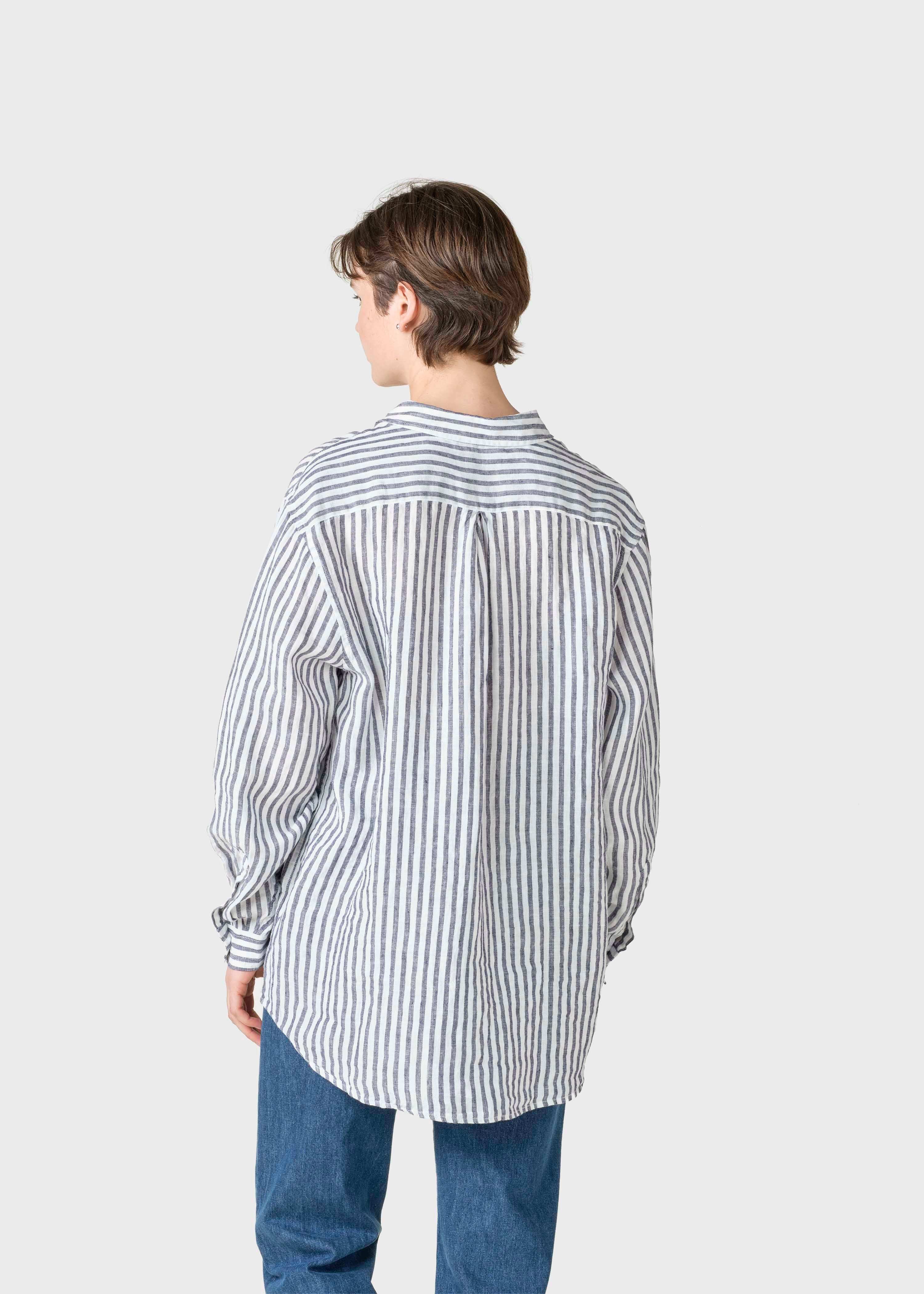 Belinda Linen Shirt - Cream/navy