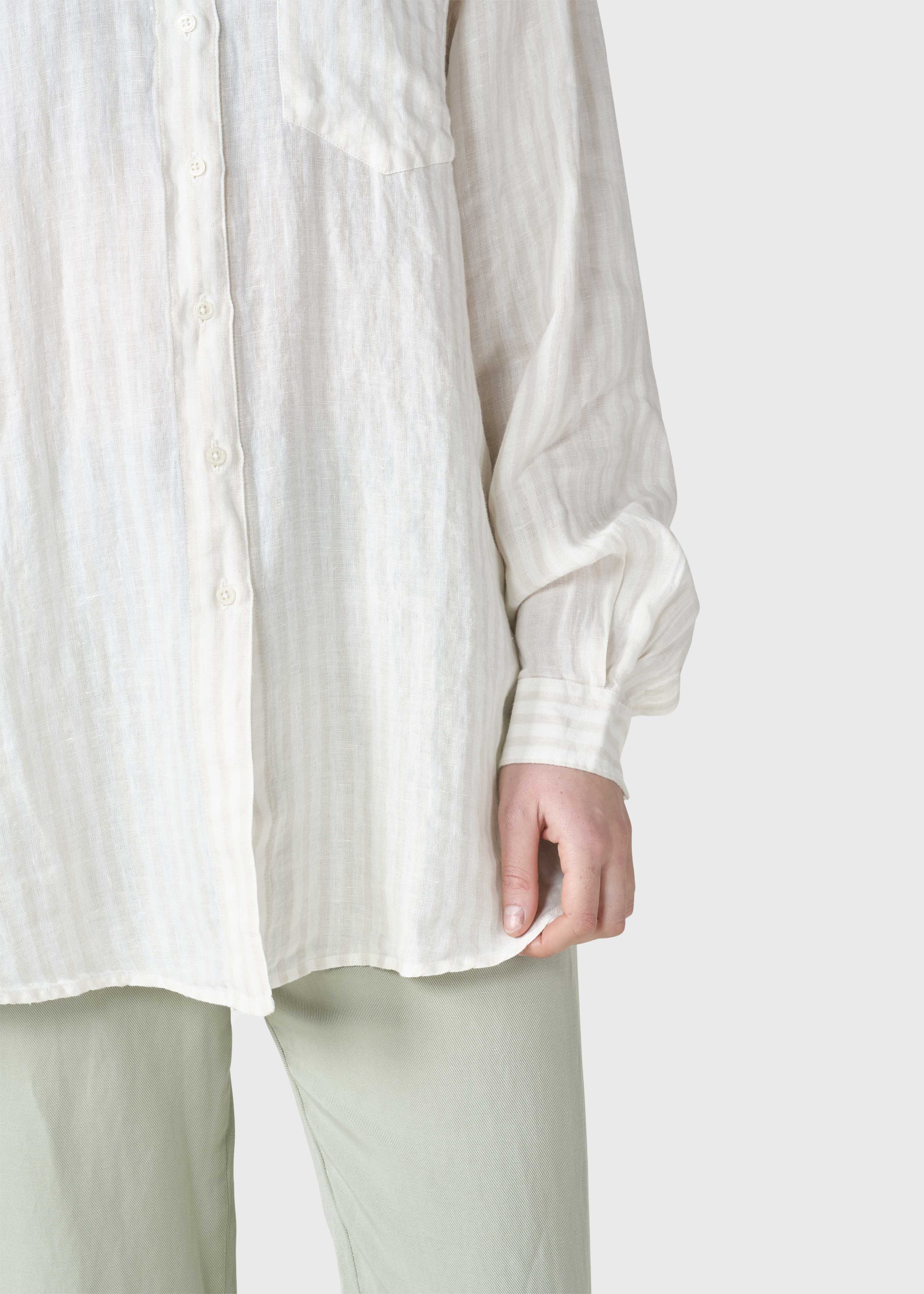 Belinda Linen Shirt - Cream/sand