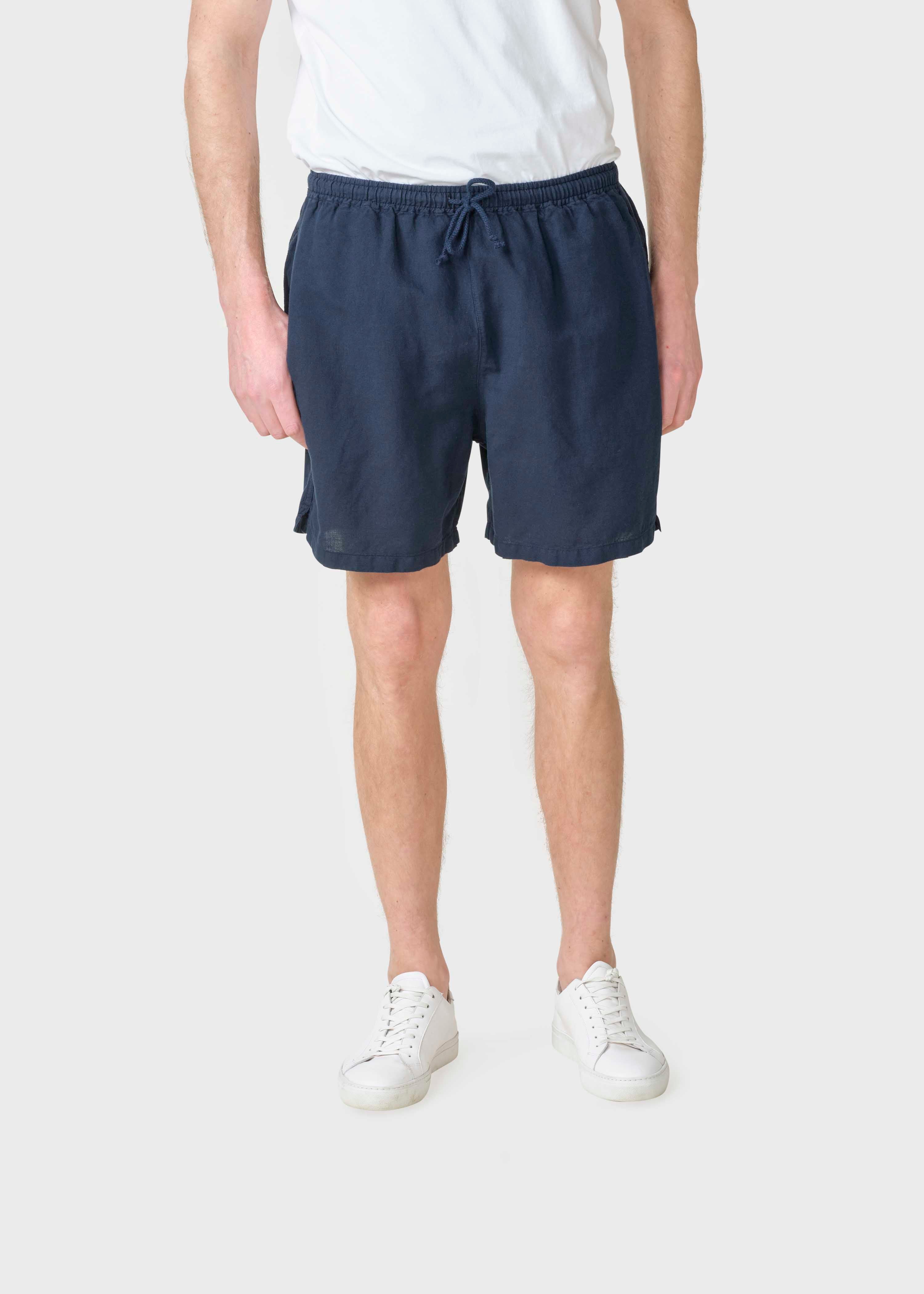 Bertram Linen Shorts - Navy
