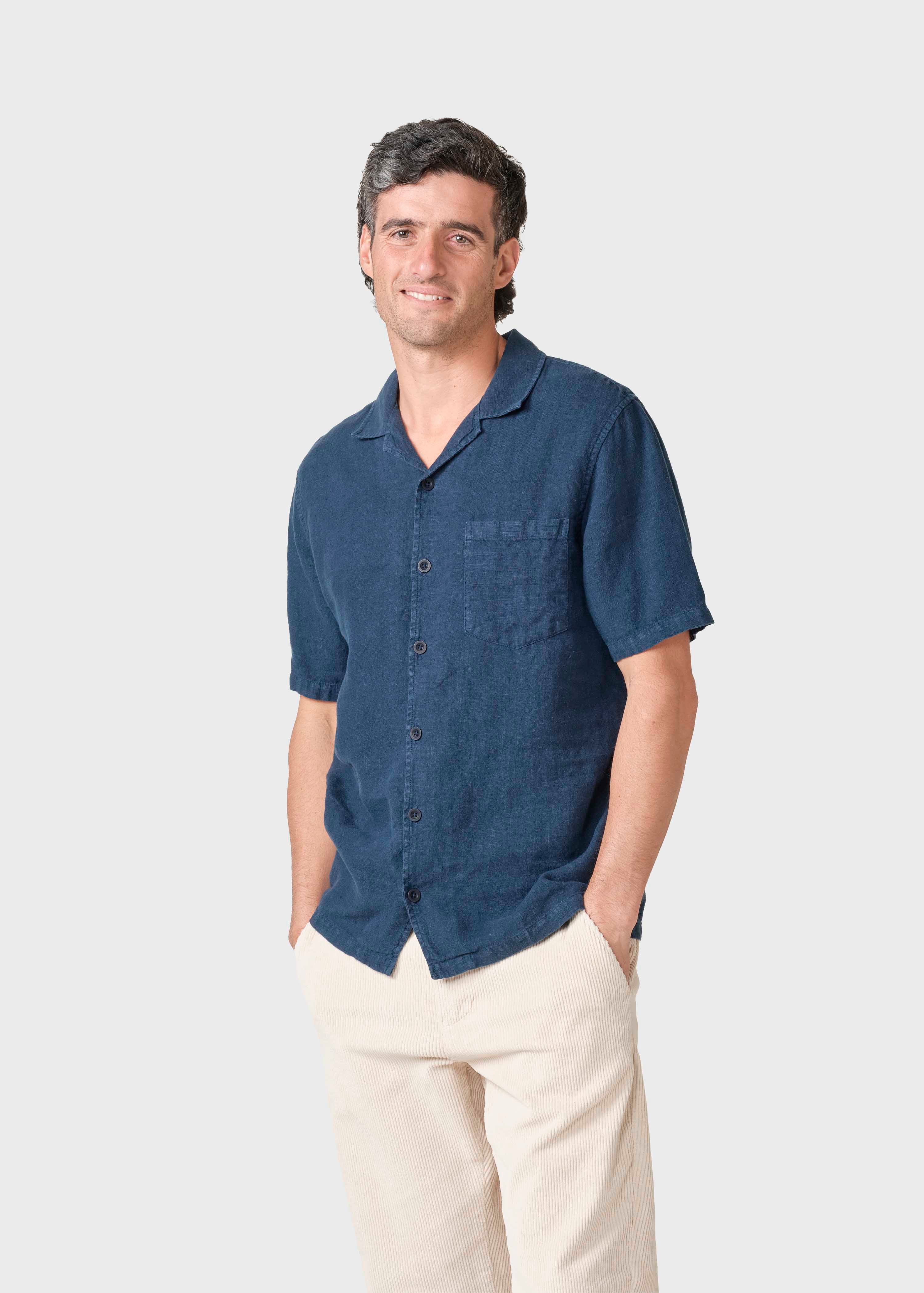 Birger S/s Linen - Navy