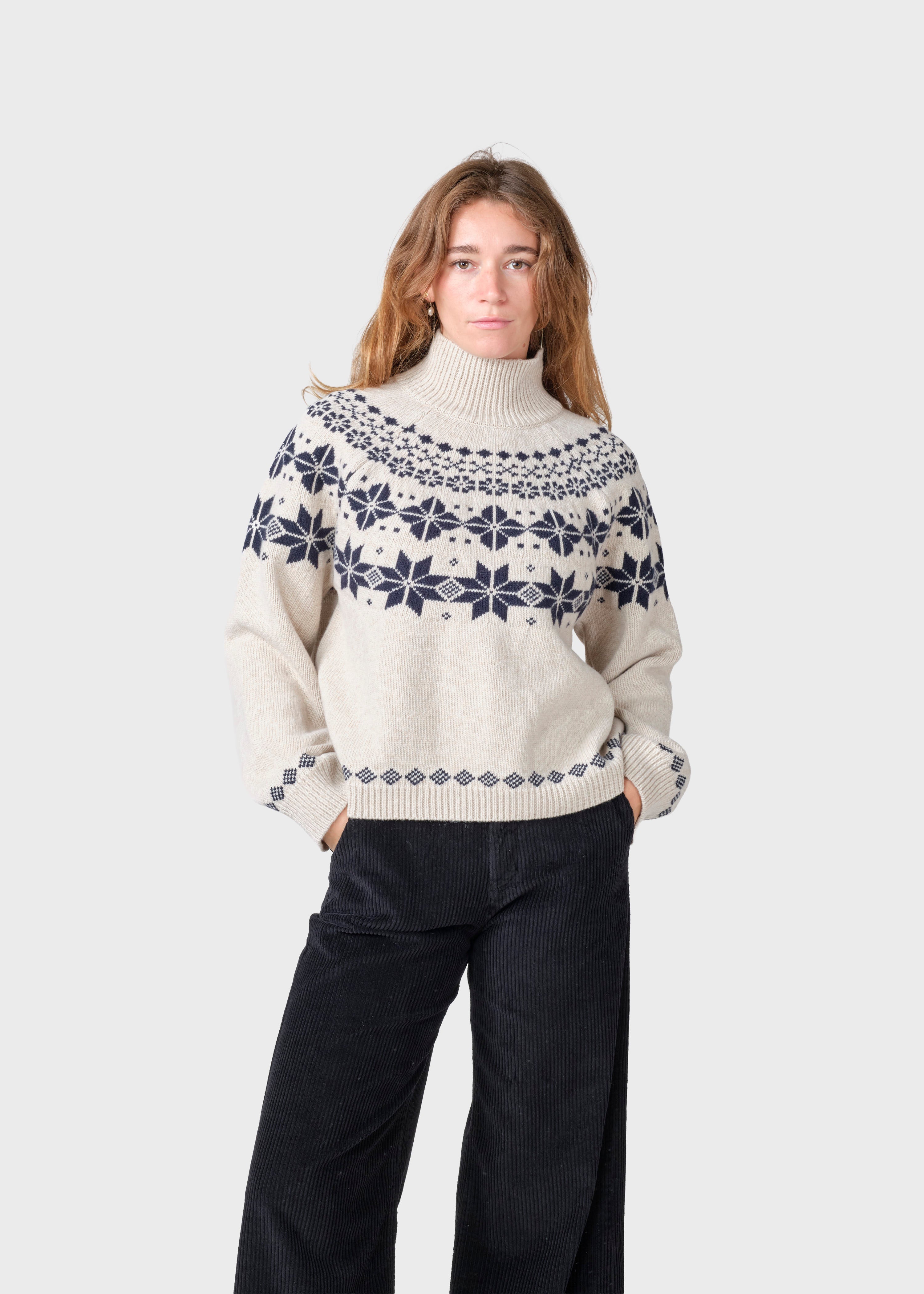Claire Knit - Pastel Sand/navy