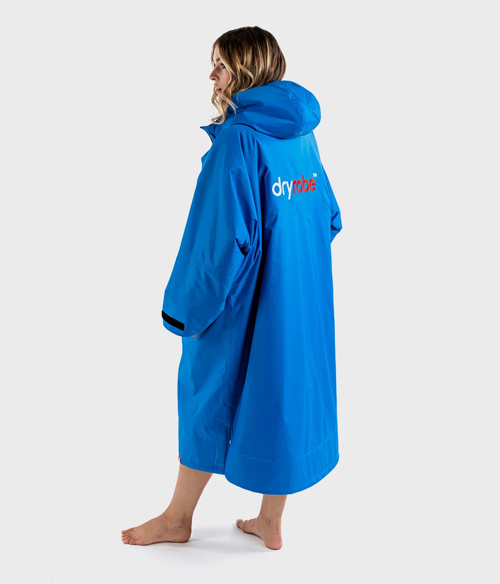 Dryrobe advance långärmad poncho | vuxna | svart koboltblå svart - återvunnen