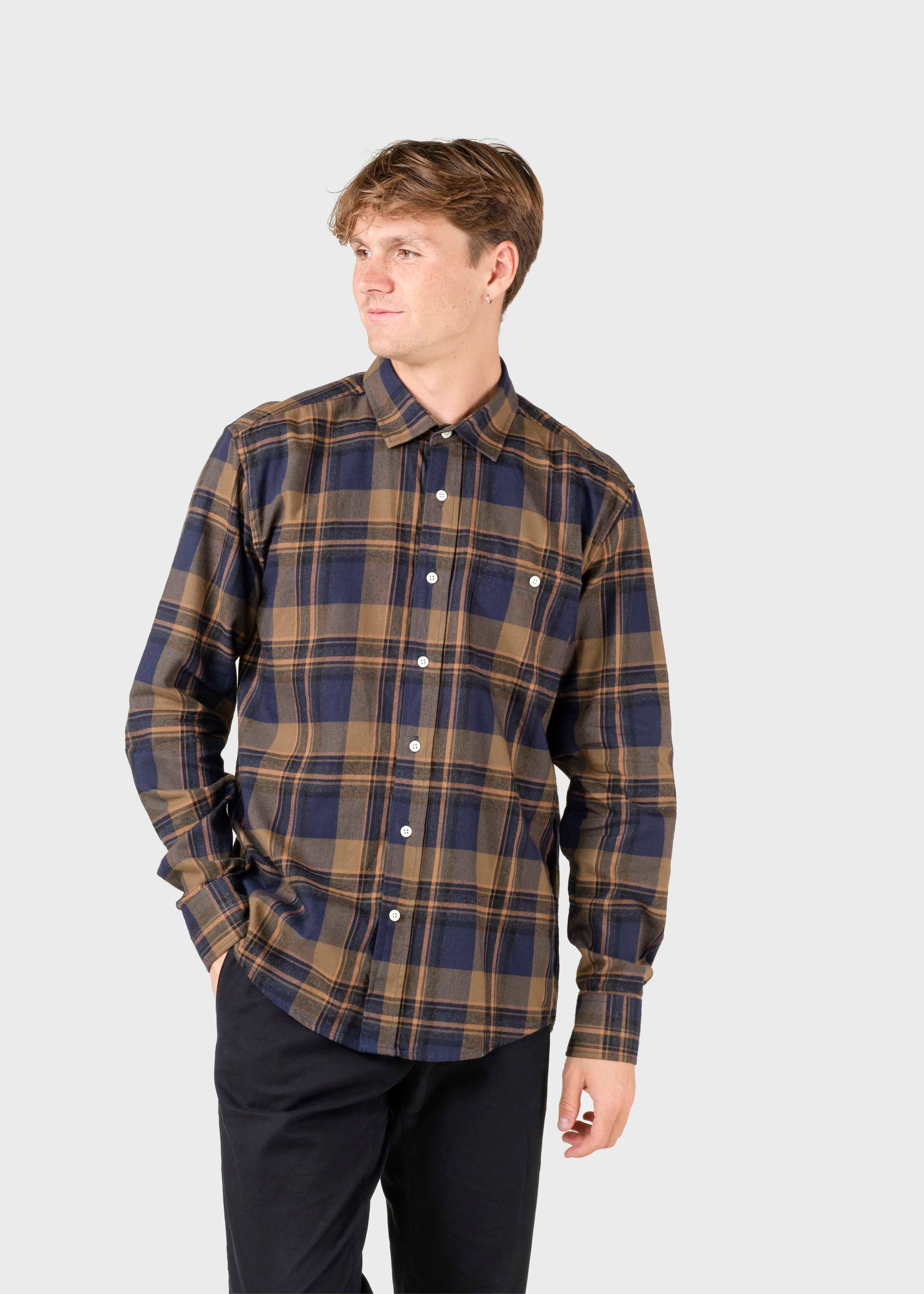Eddie Shirt - Black/brown/navy