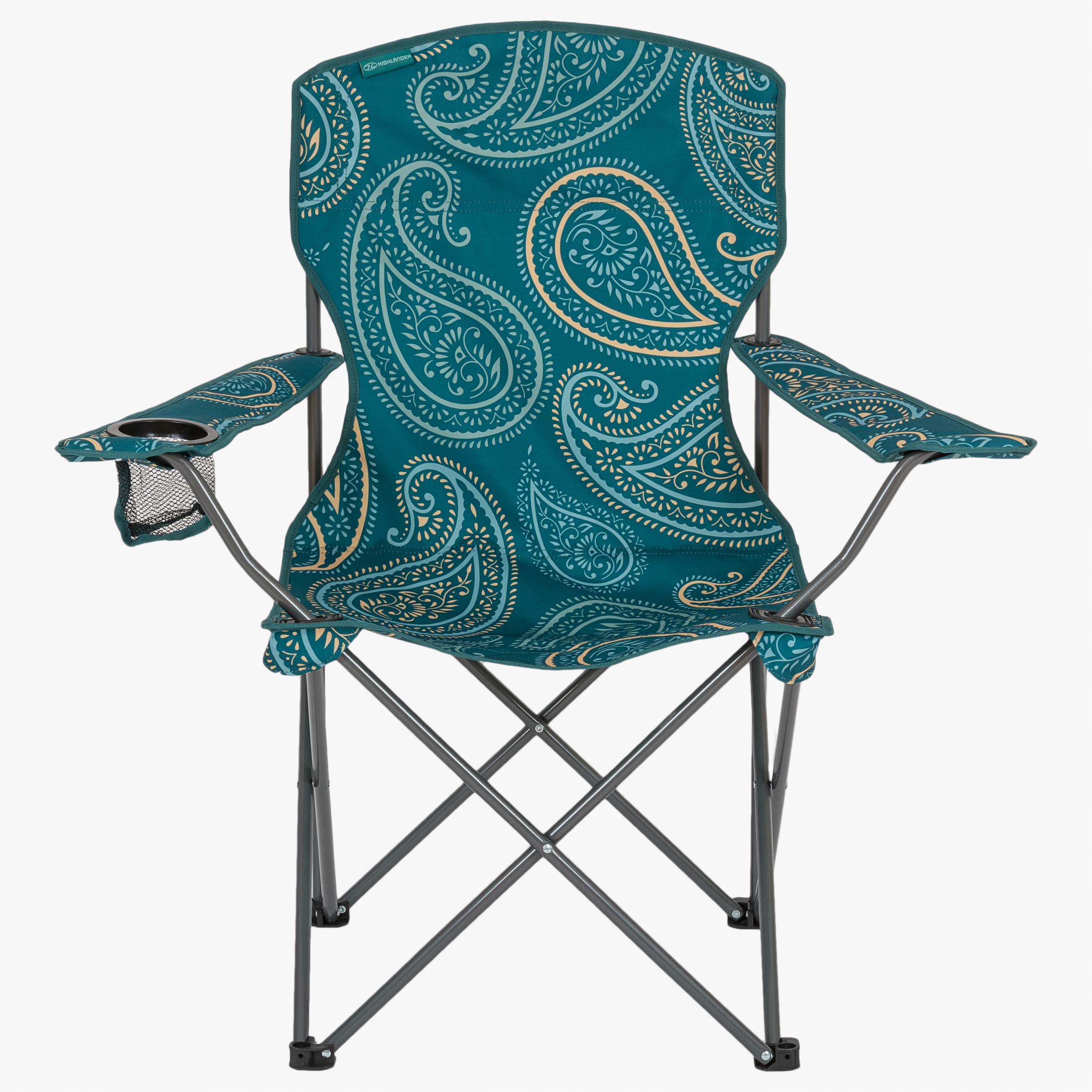 Highlander - Stirling Camping Stol, Paisley Print Teal