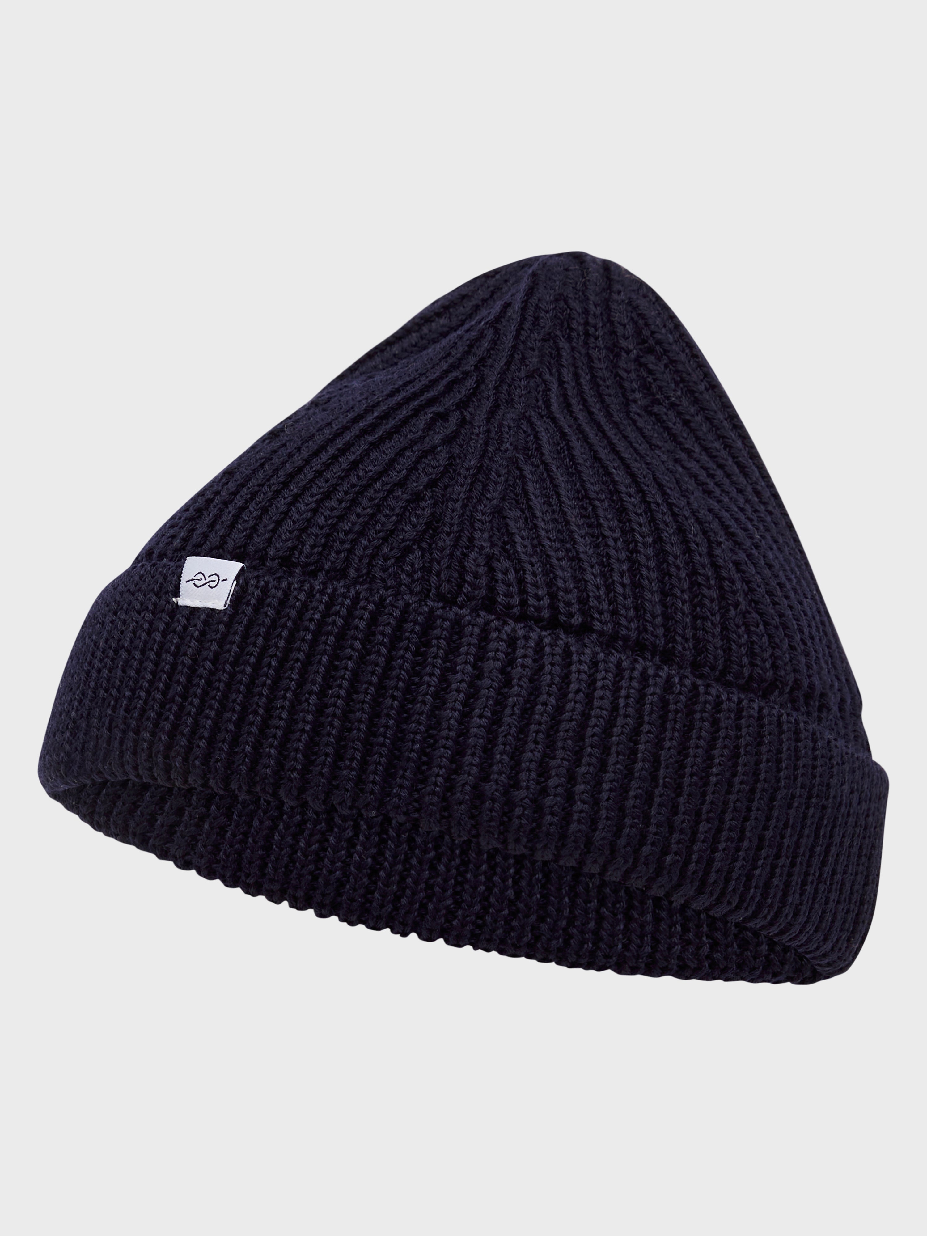 Fine Short Beanie - Navy