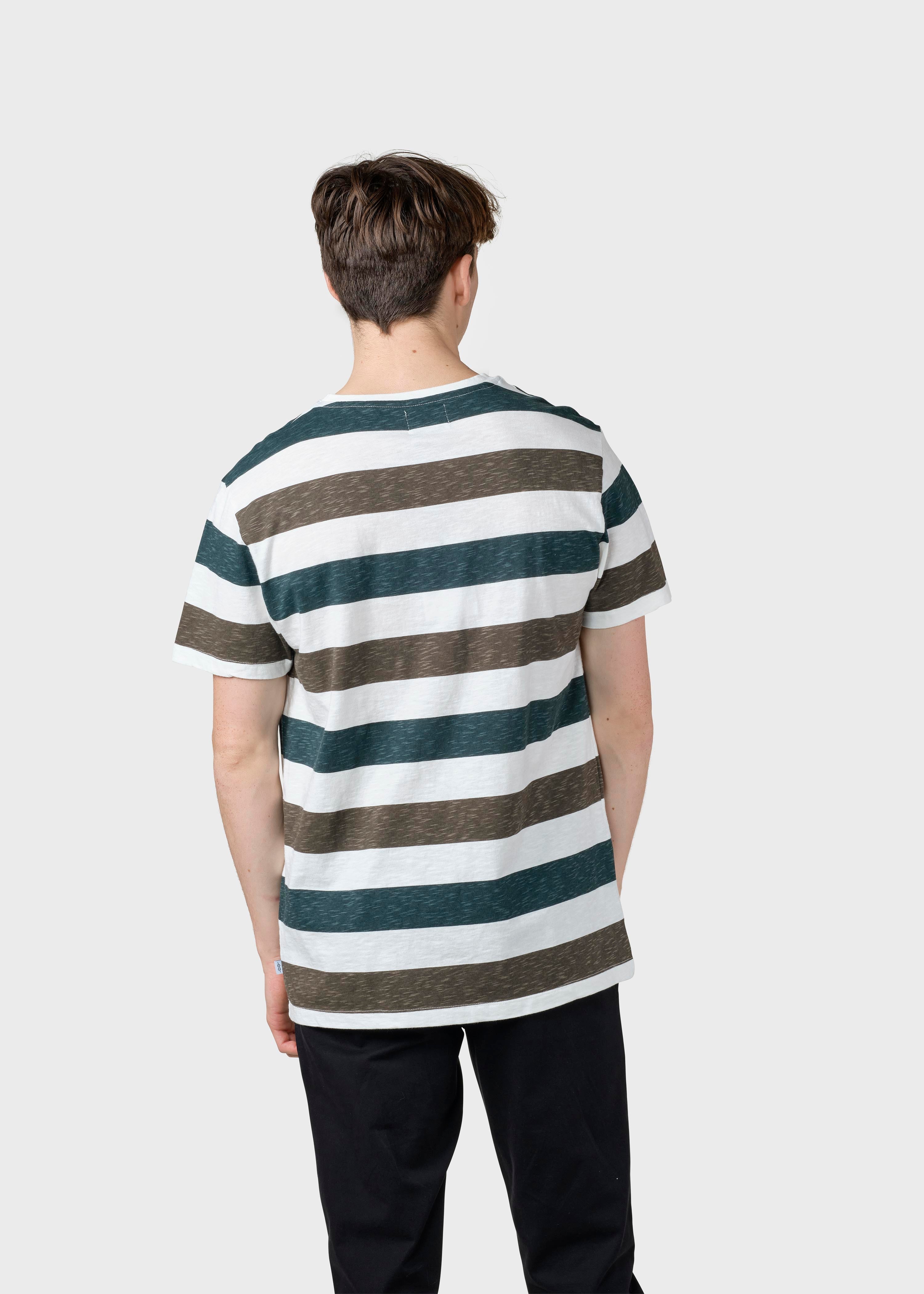 George Tee - Olive/moss Green Stripes