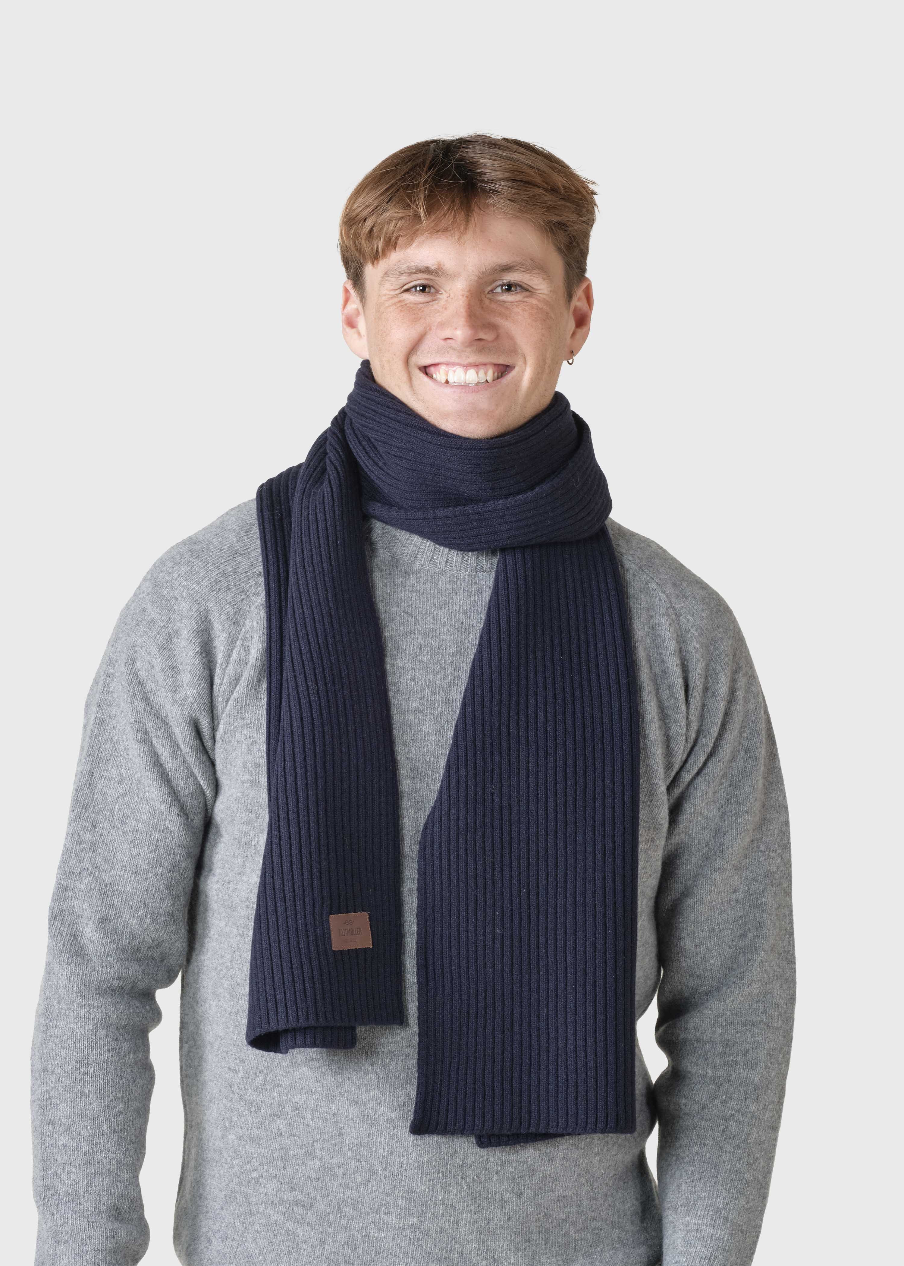 Heavy Rib Scarf - Navy