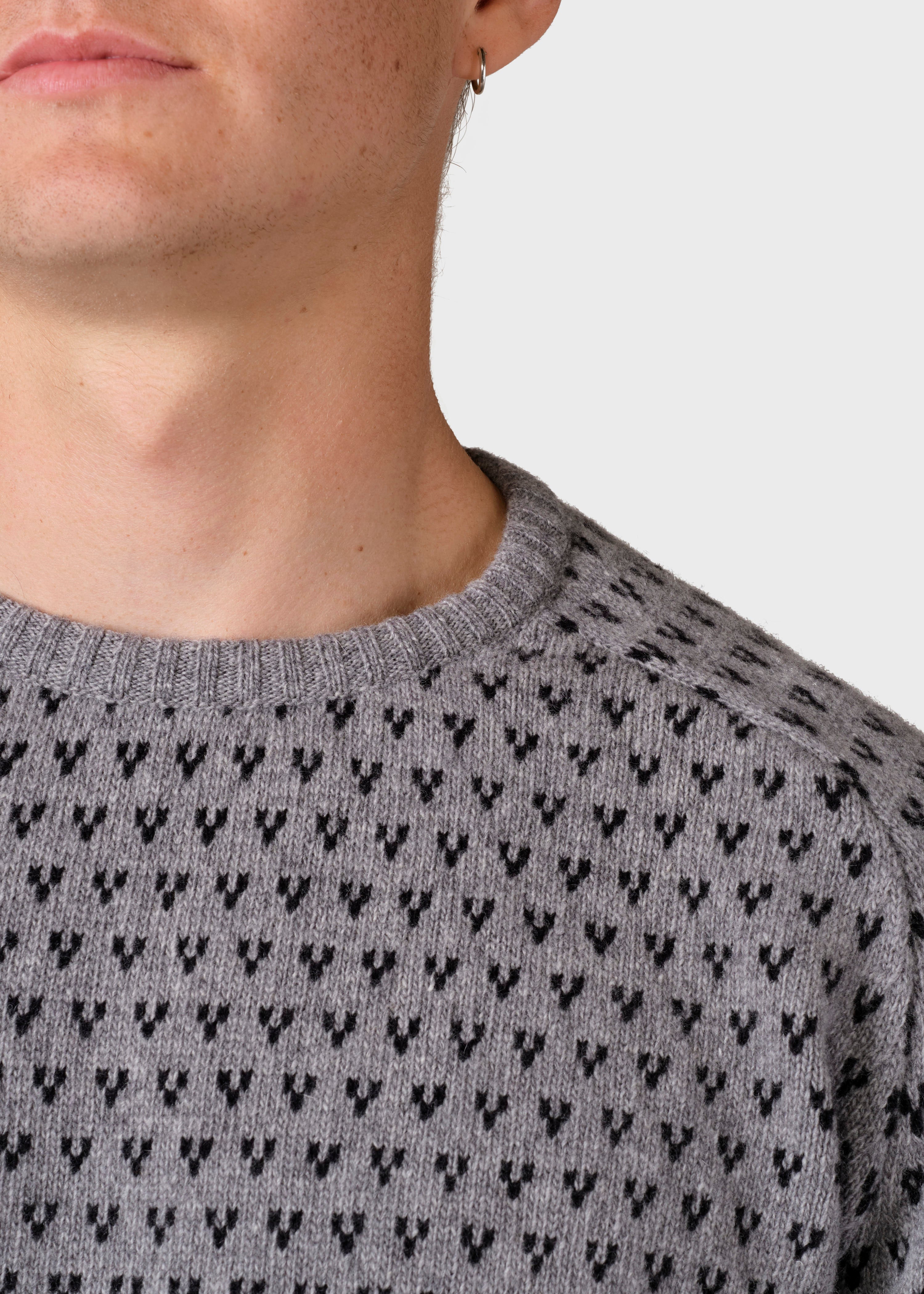 Hugo Knit - Light Grey/black
