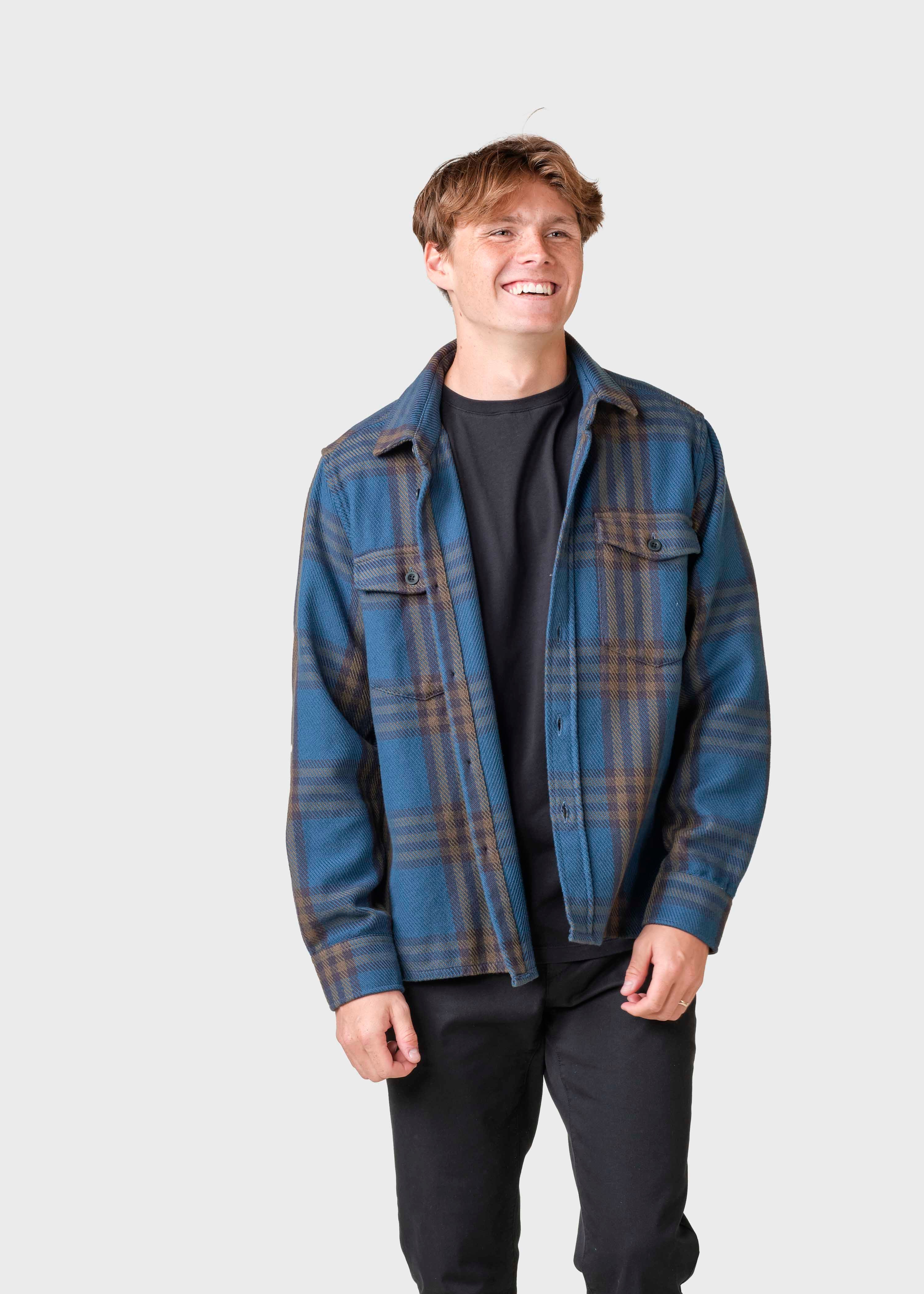 Jeremy Check Overshirt - Navy/olive