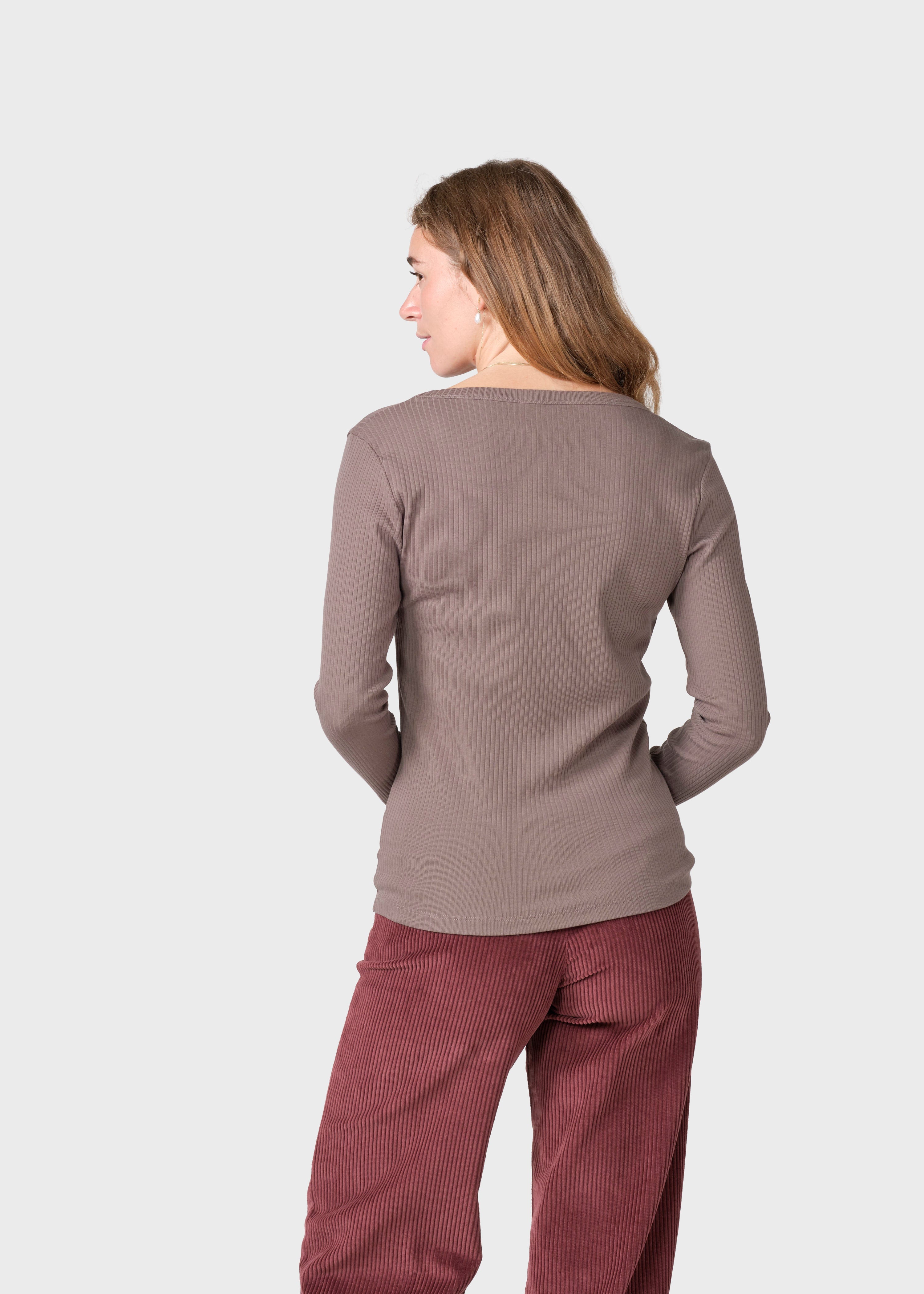 L/s Rib Tee - Taupe