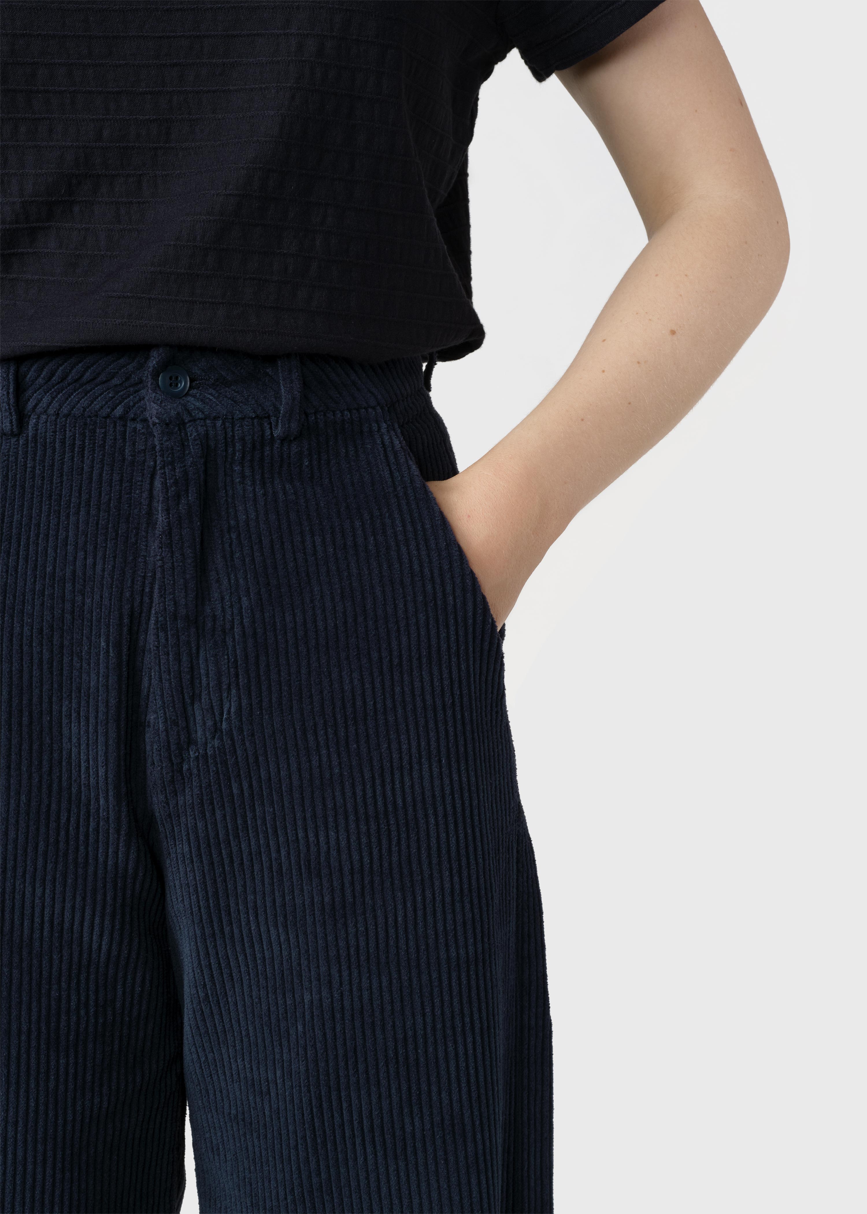 Lydia Jumbo Corduroy Pants - Navy