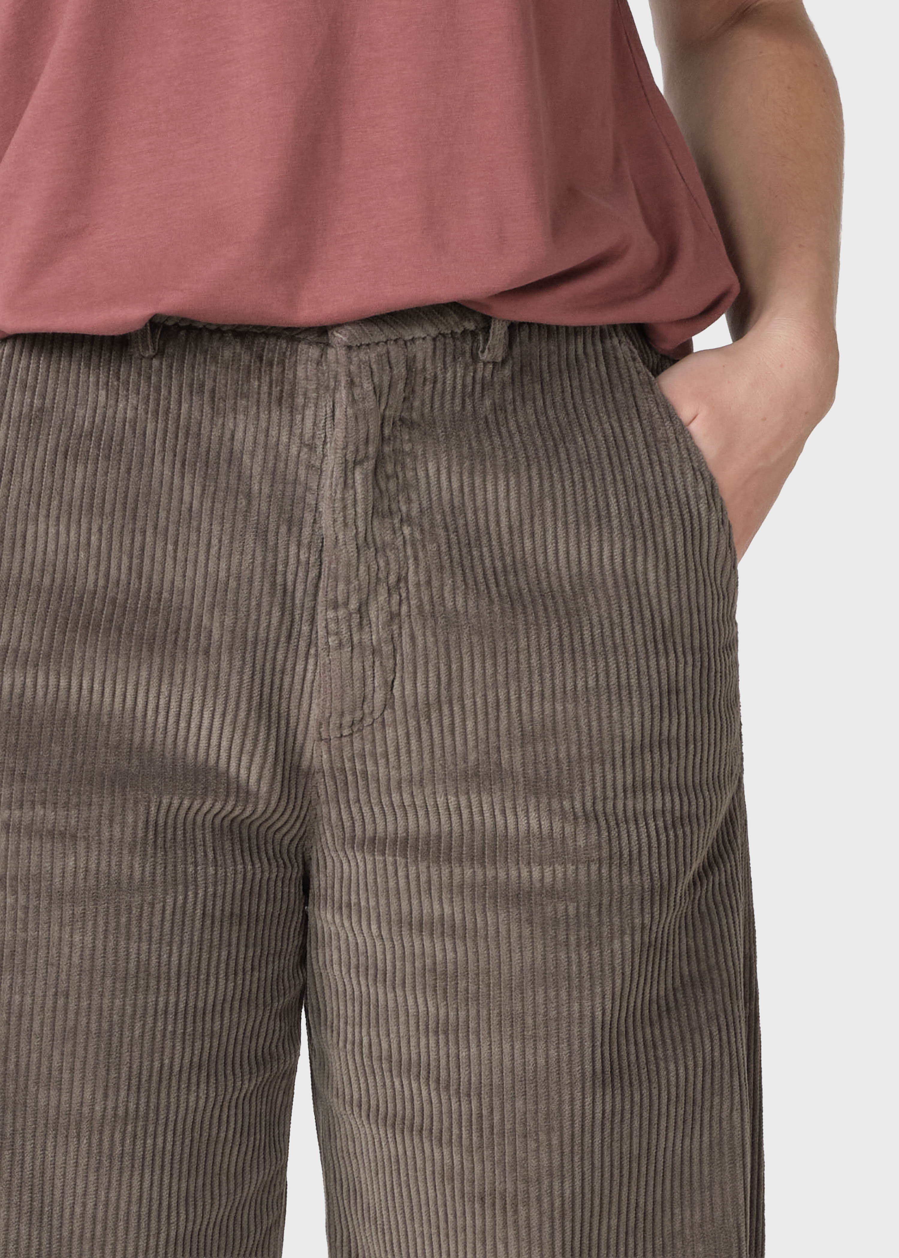 Lydia Jumbo Corduroy Pants - Taupe