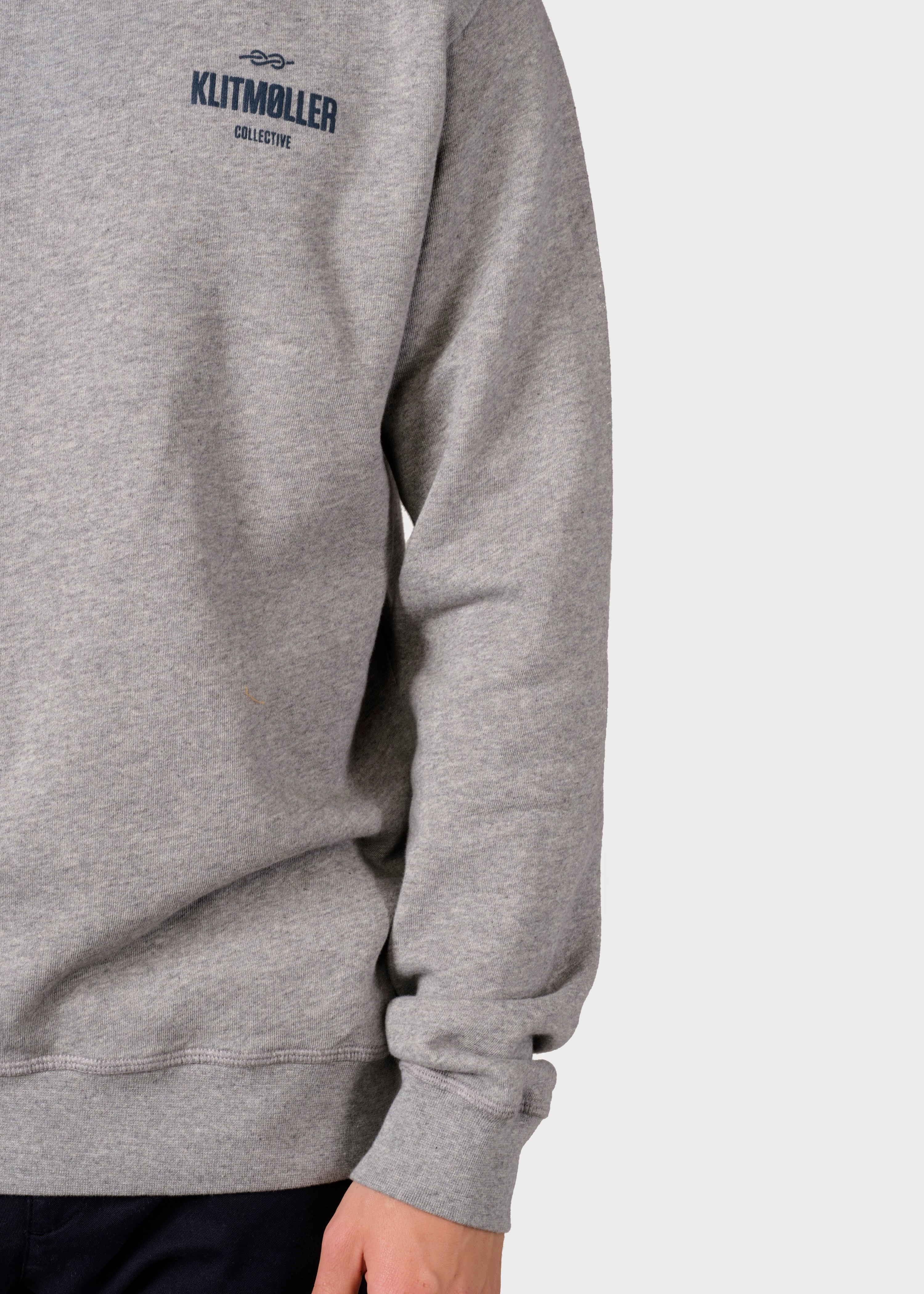 Mens Small Logo Crew - Grey Melange