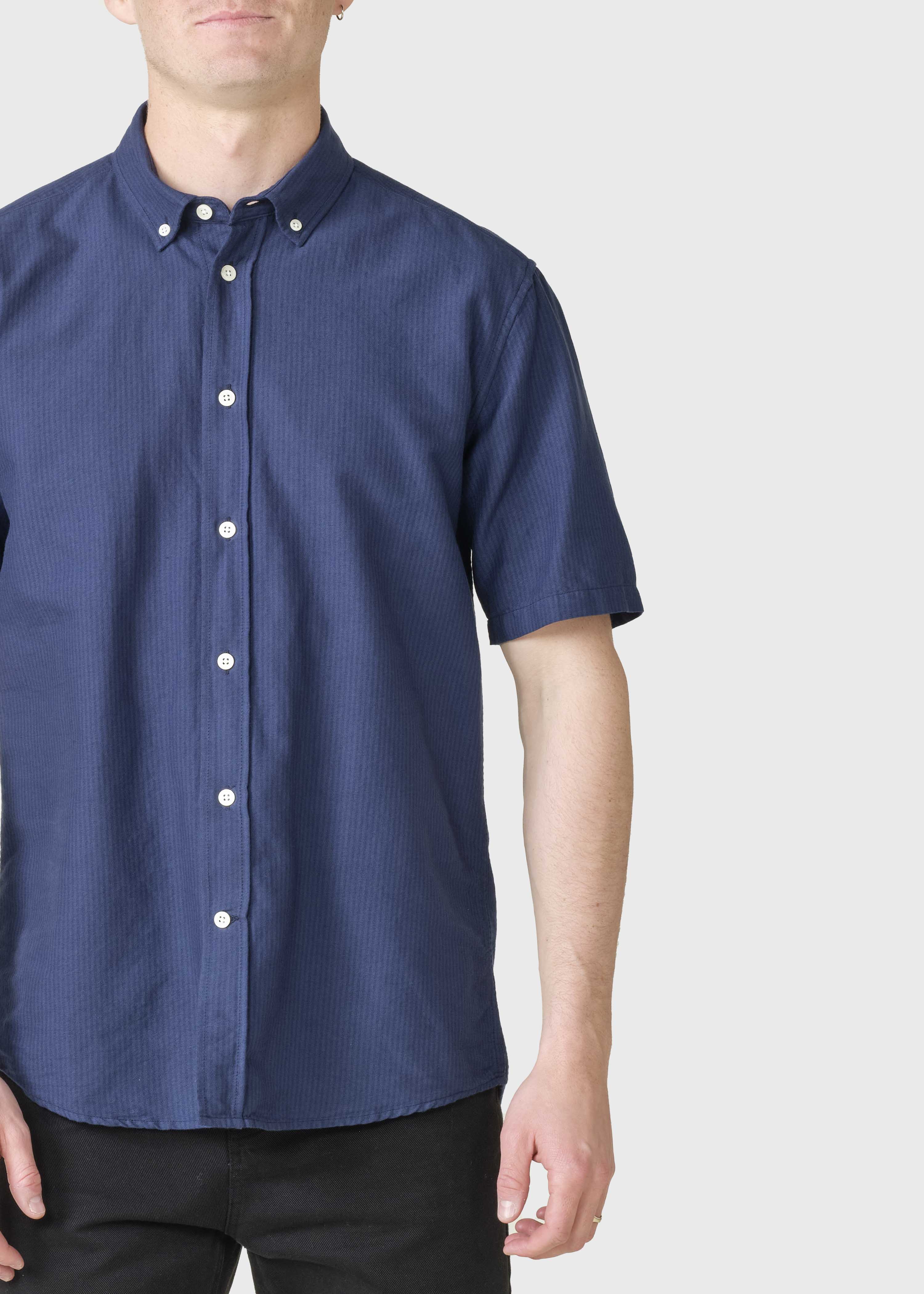 Mikkel Striped Shirt - Ocean/navy/ocean Overdye