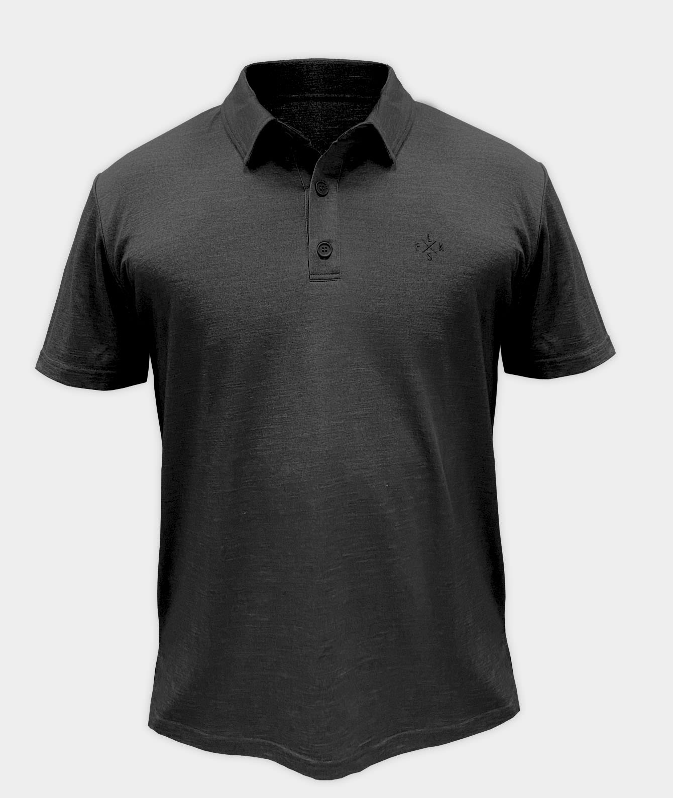1807 | Elsk® Sc.X.Emb Wool Men'S Polo | Dark Grey