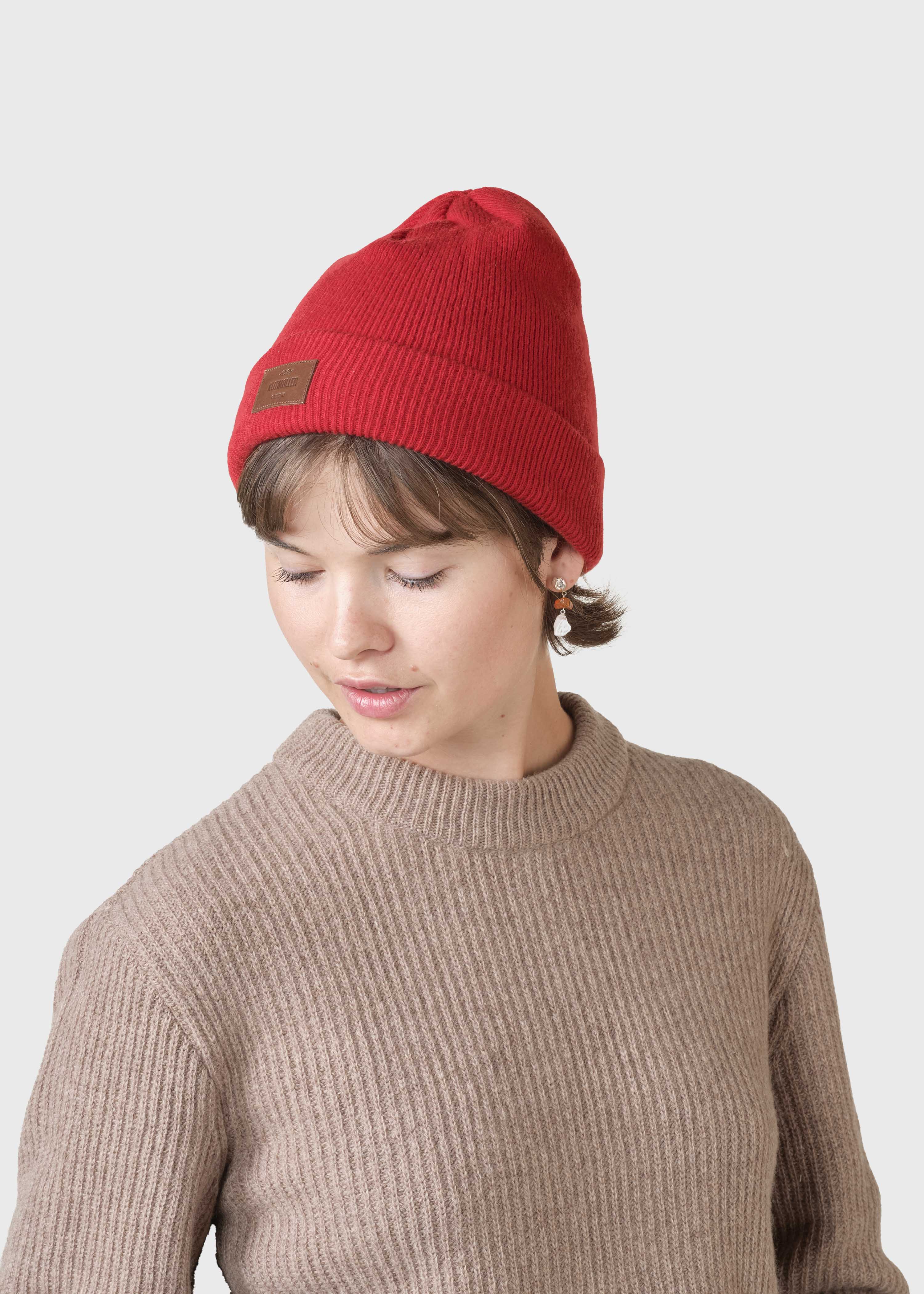 Rib Beanie - Red