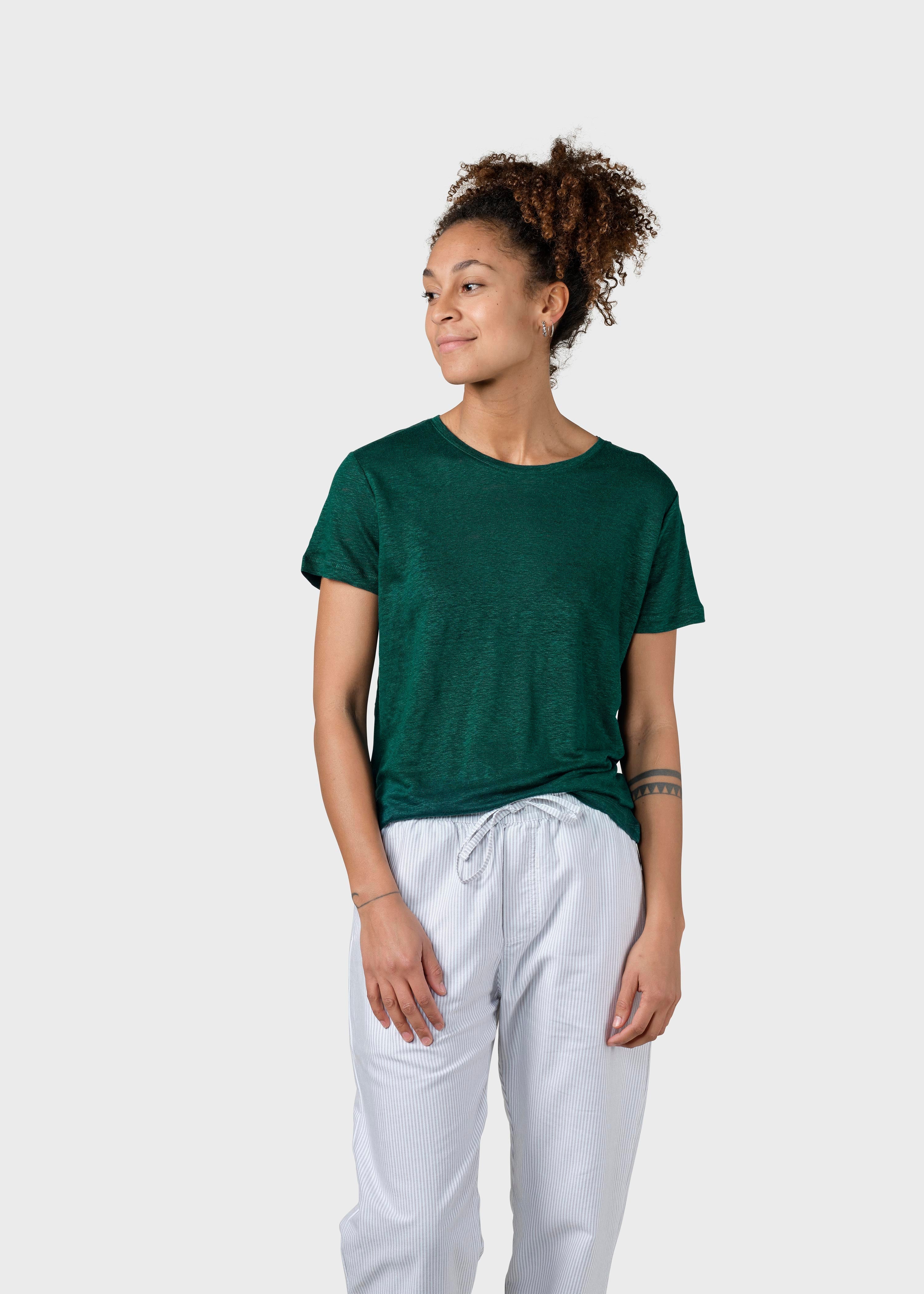 Rikke Linen Tee - Moss Green