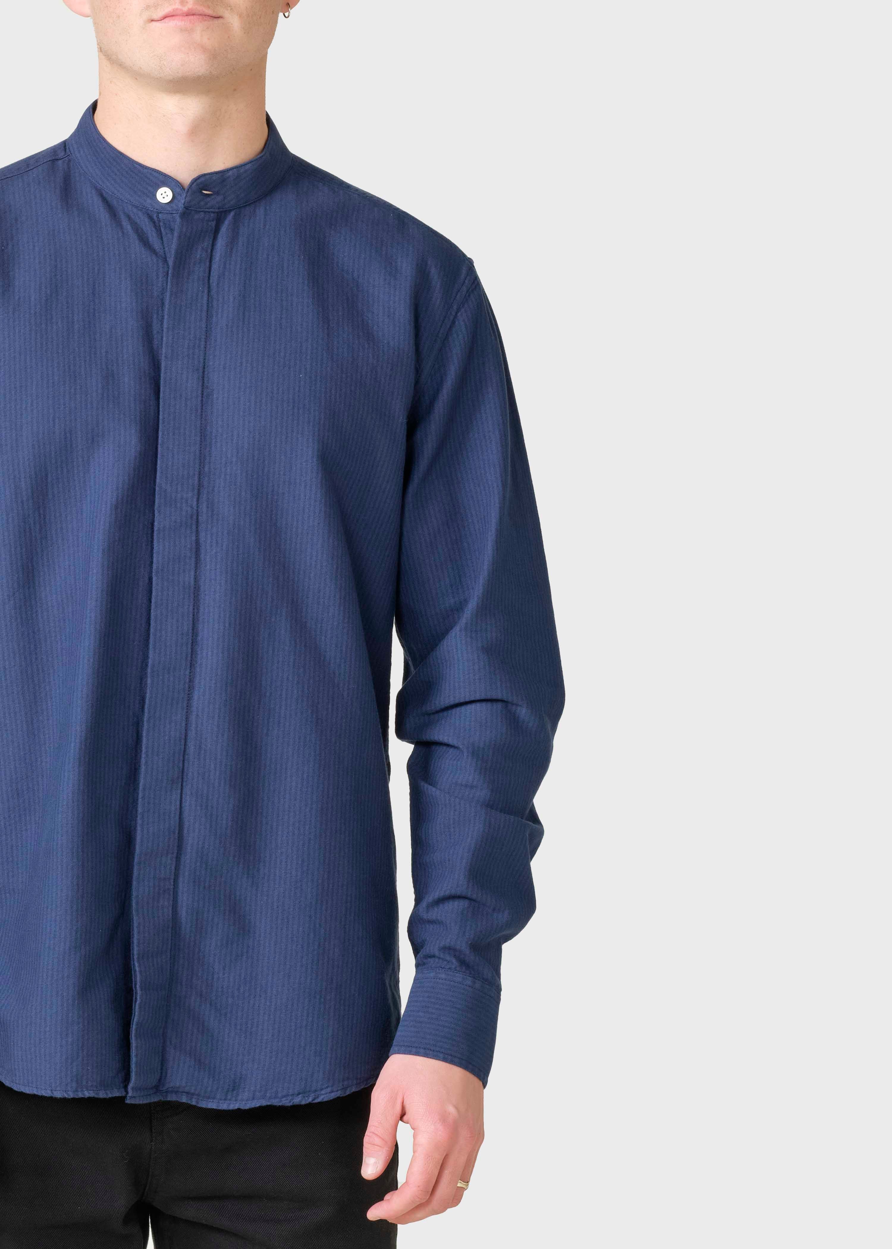 Simon Striped Shirt - Ocean/navy/ocean Overdye