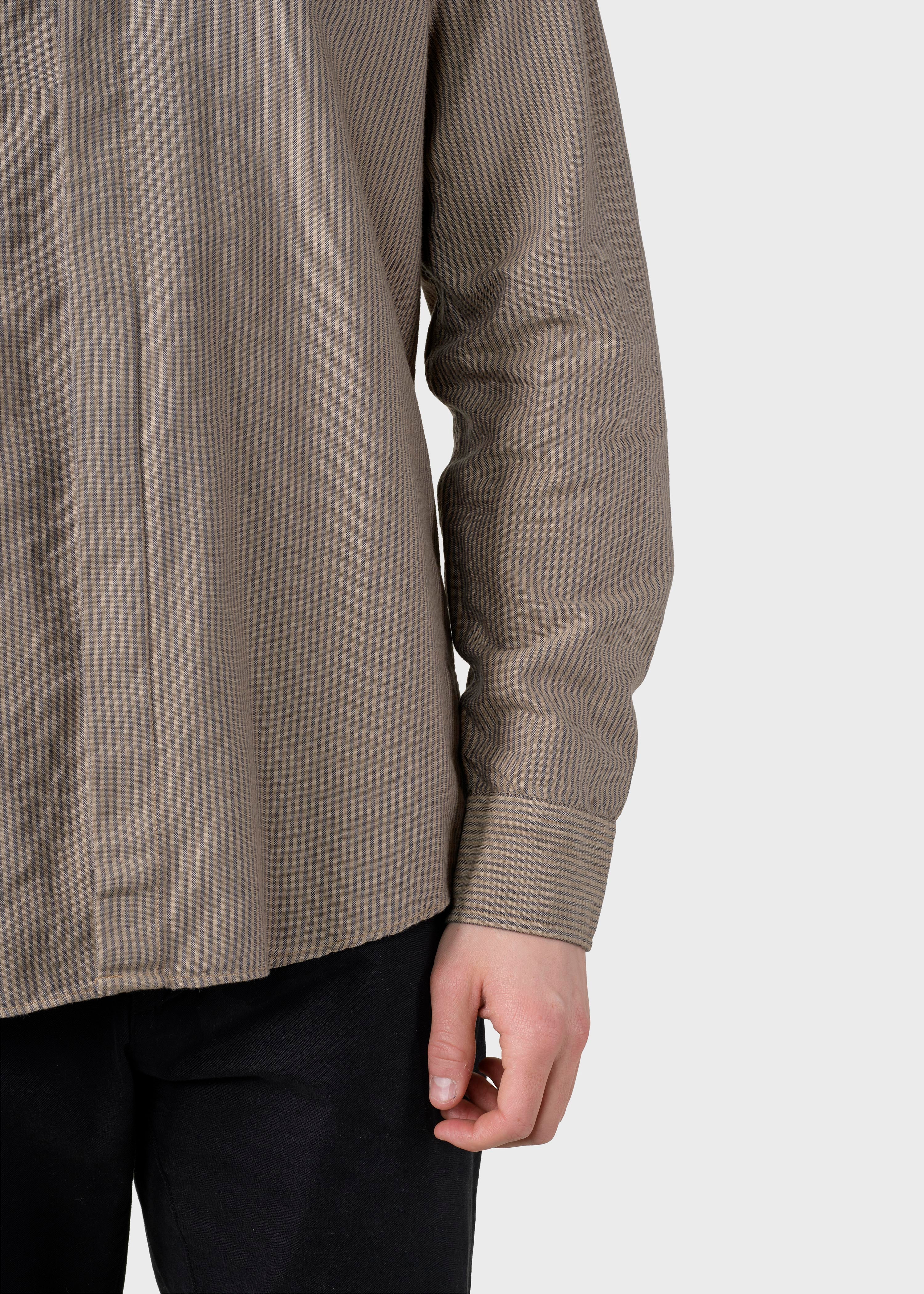 Simon Striped Shirt - Sand/navy