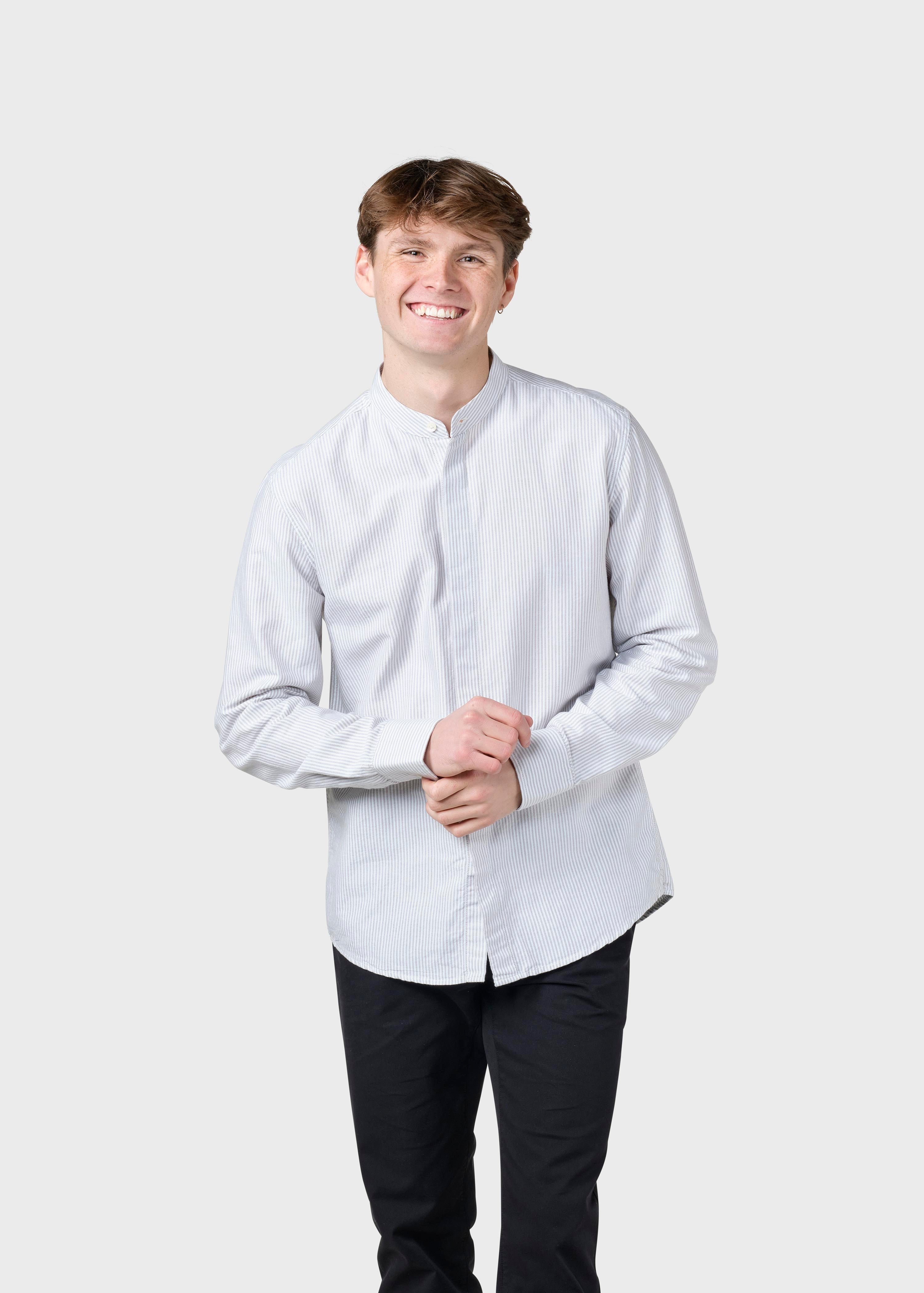 Simon Striped Shirt - White/sand