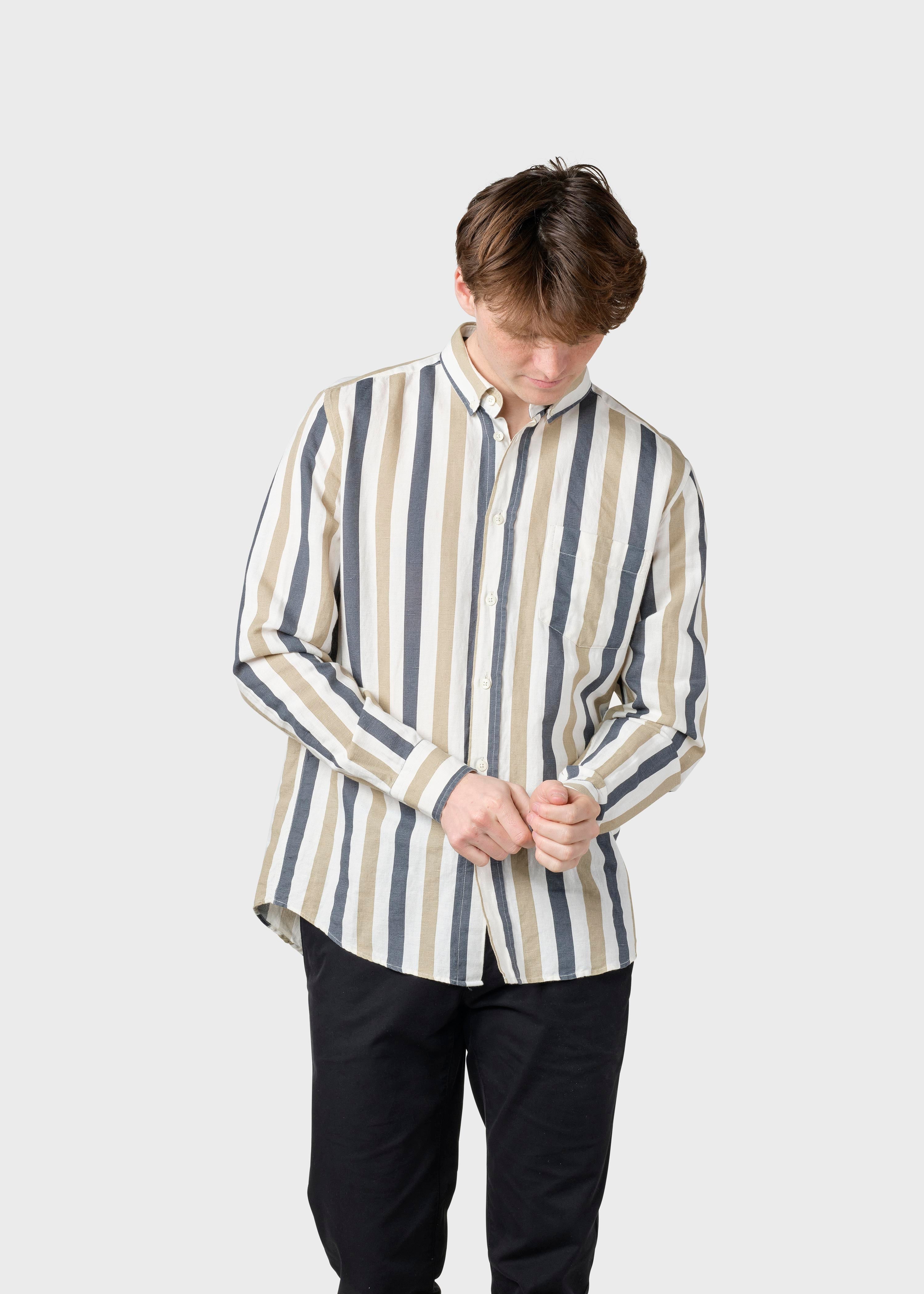 Valdis Shirt - Navy/sand