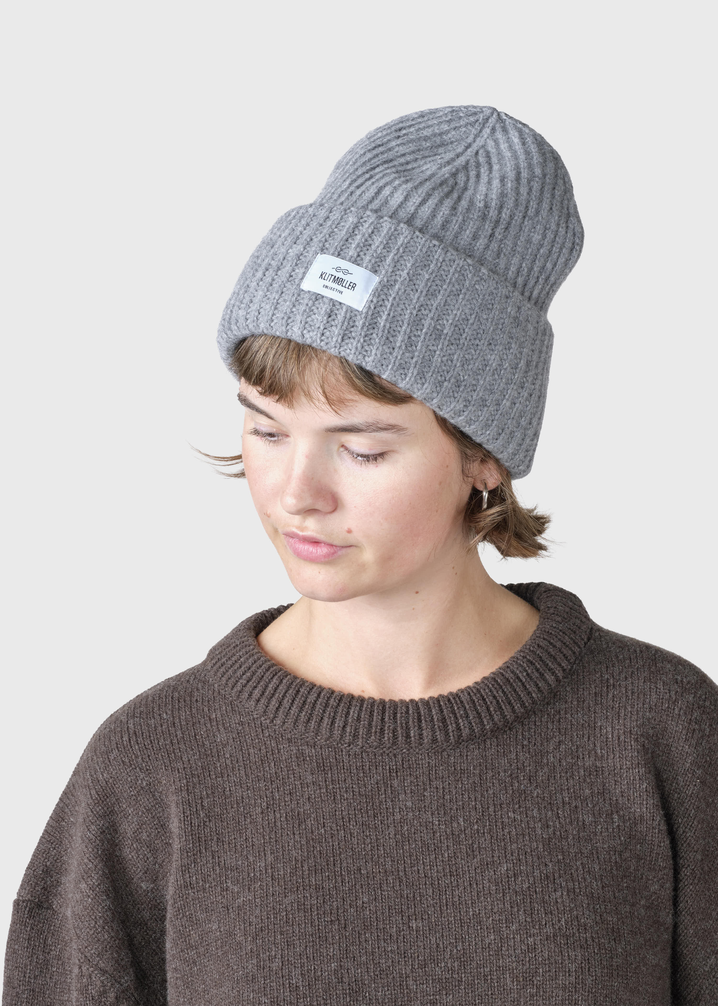 Wide Rib Beanie - Light Grey