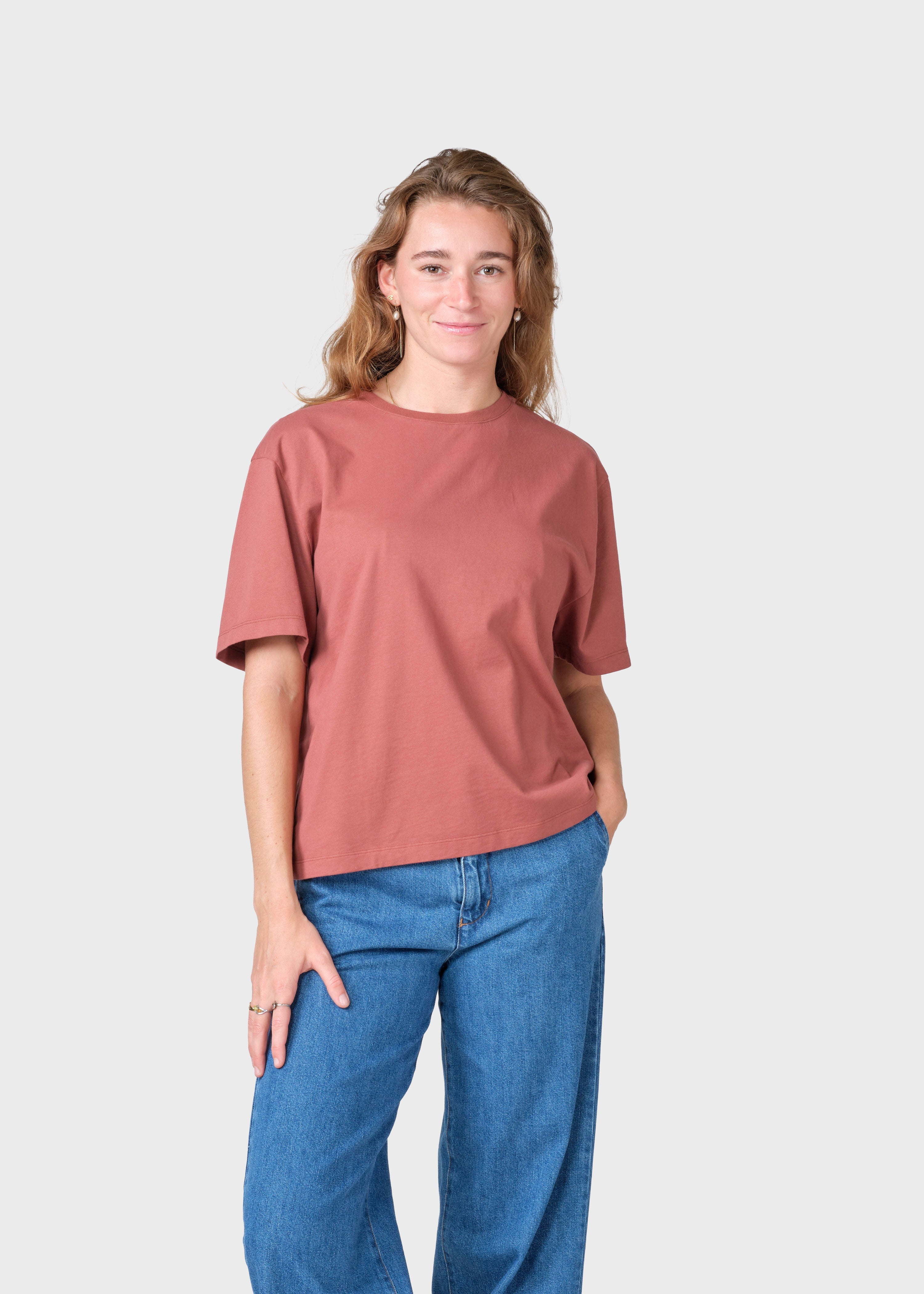 Womens Boxy Tee - Burgundy