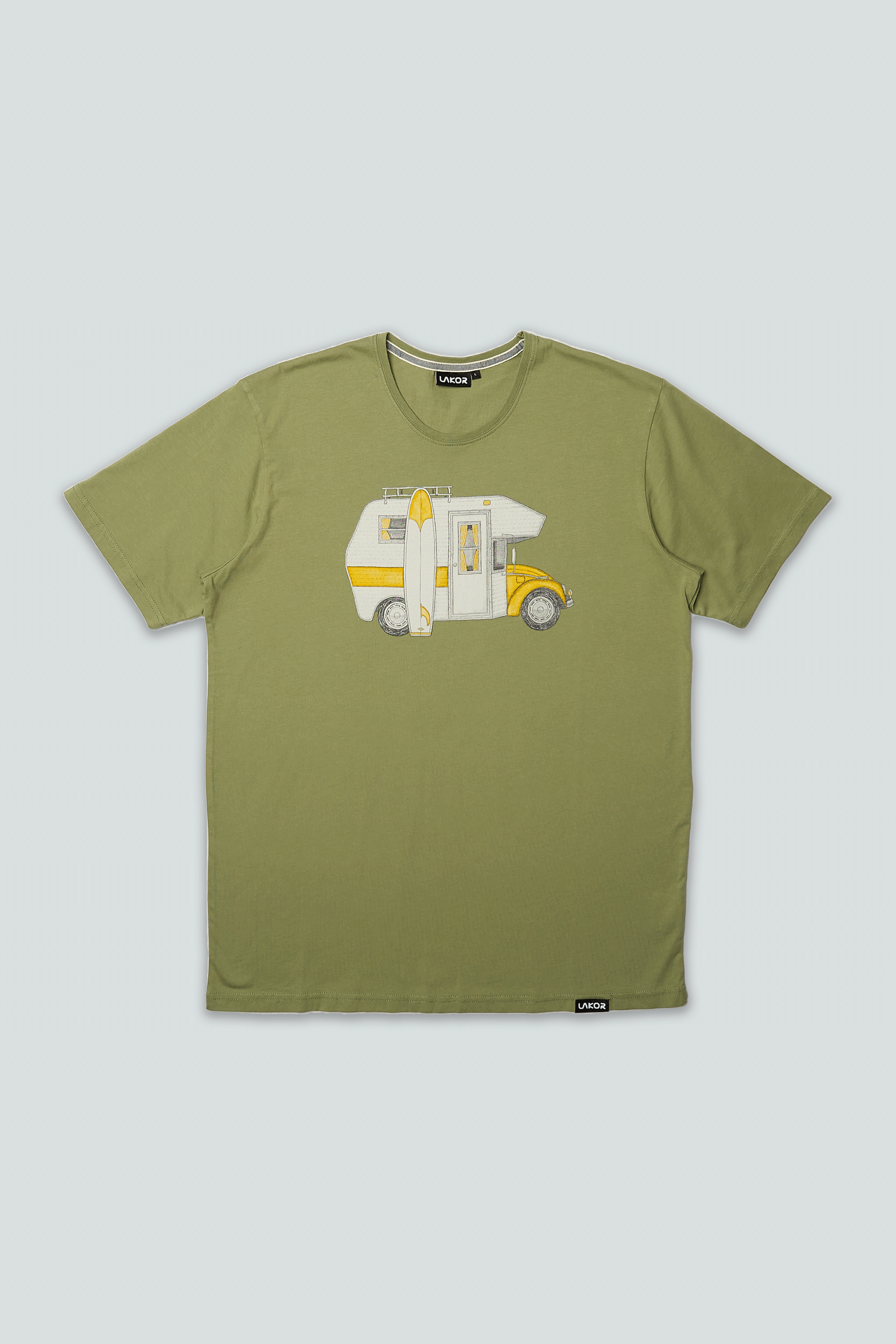Car Camper T-shirt (oljegrön)