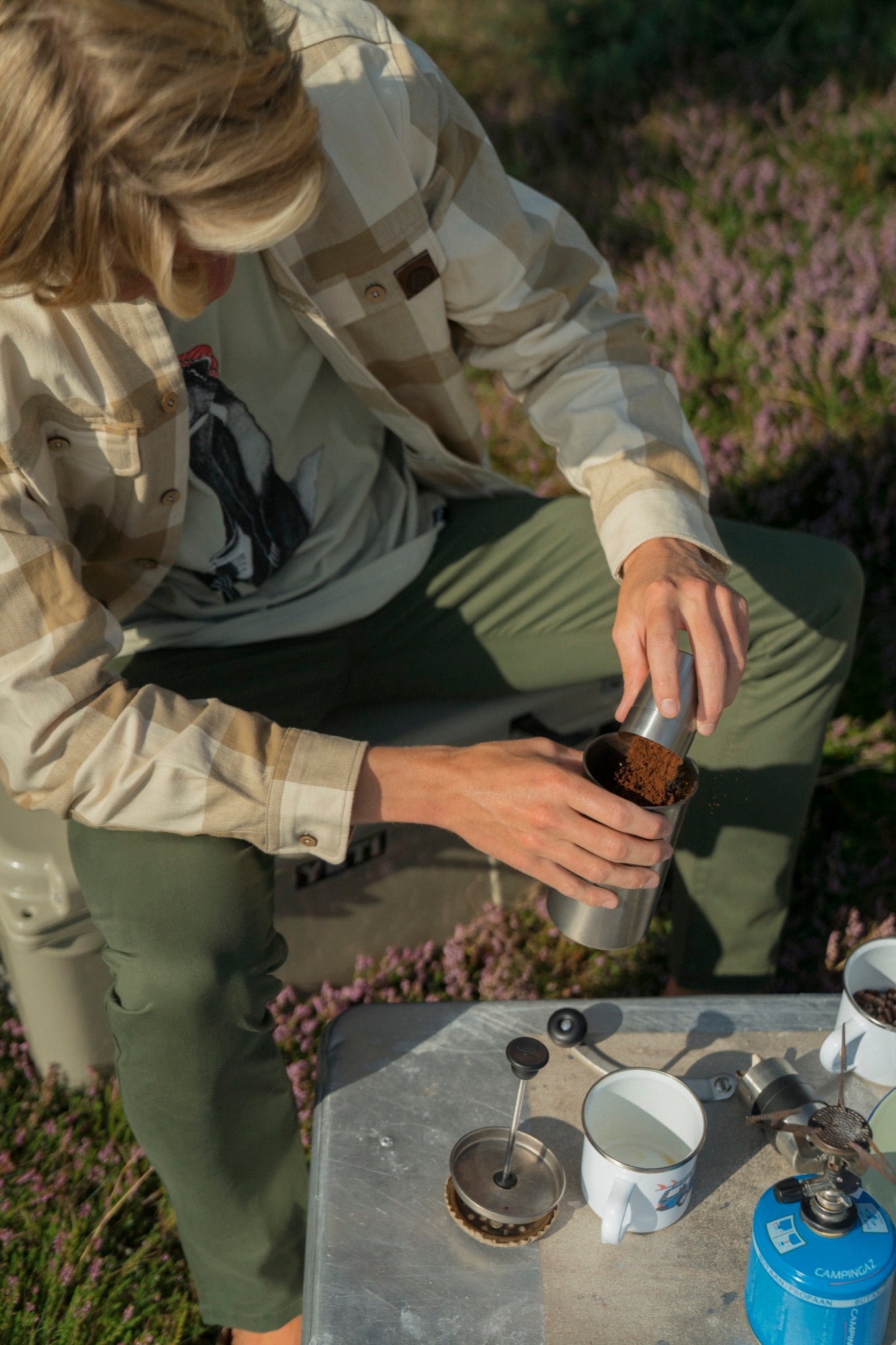 Återvunnen arbetsskjorta (ljusbrun)