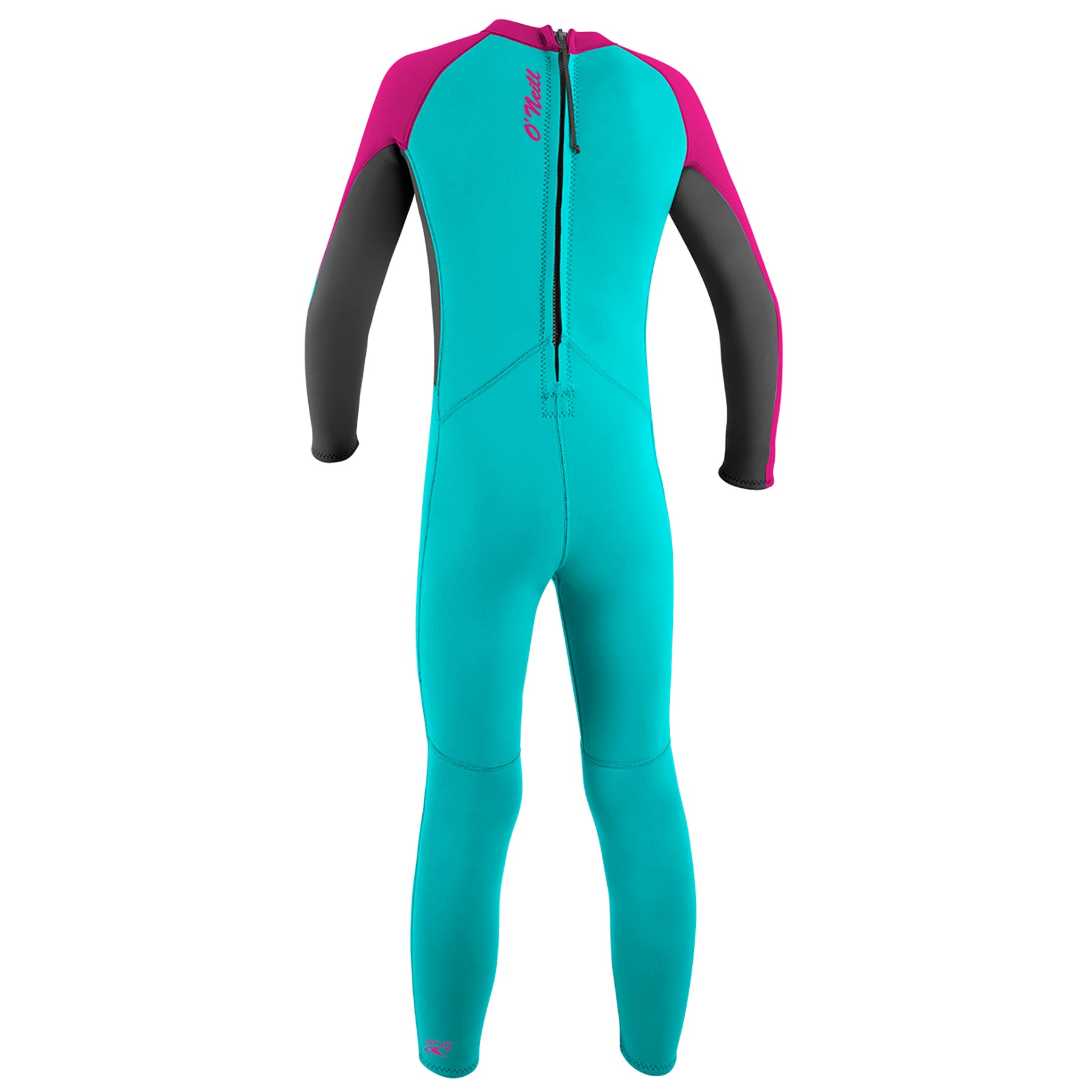 Toddler Reactor-2 2mm Back Zip Full - Girls - lightaqua/grafit/bär