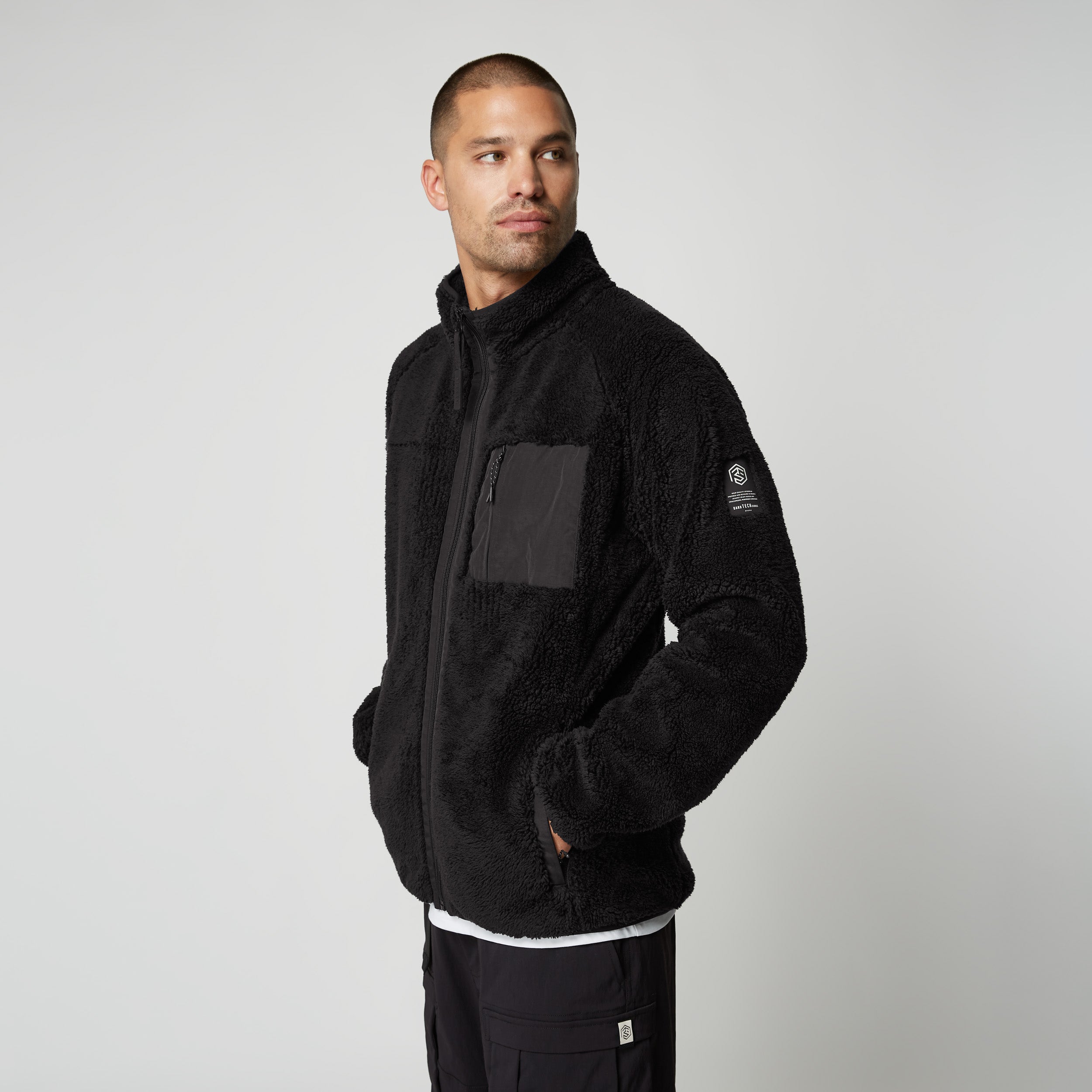 DTS Teddy Zip thru Sweat - Black
