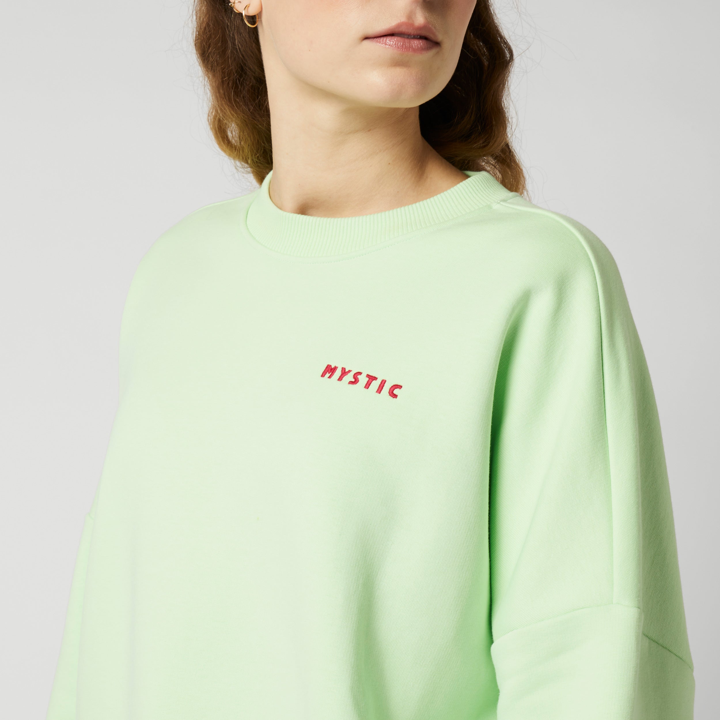 Mystic - Dropped Shoulder Crew Sweat Women - Lime Green