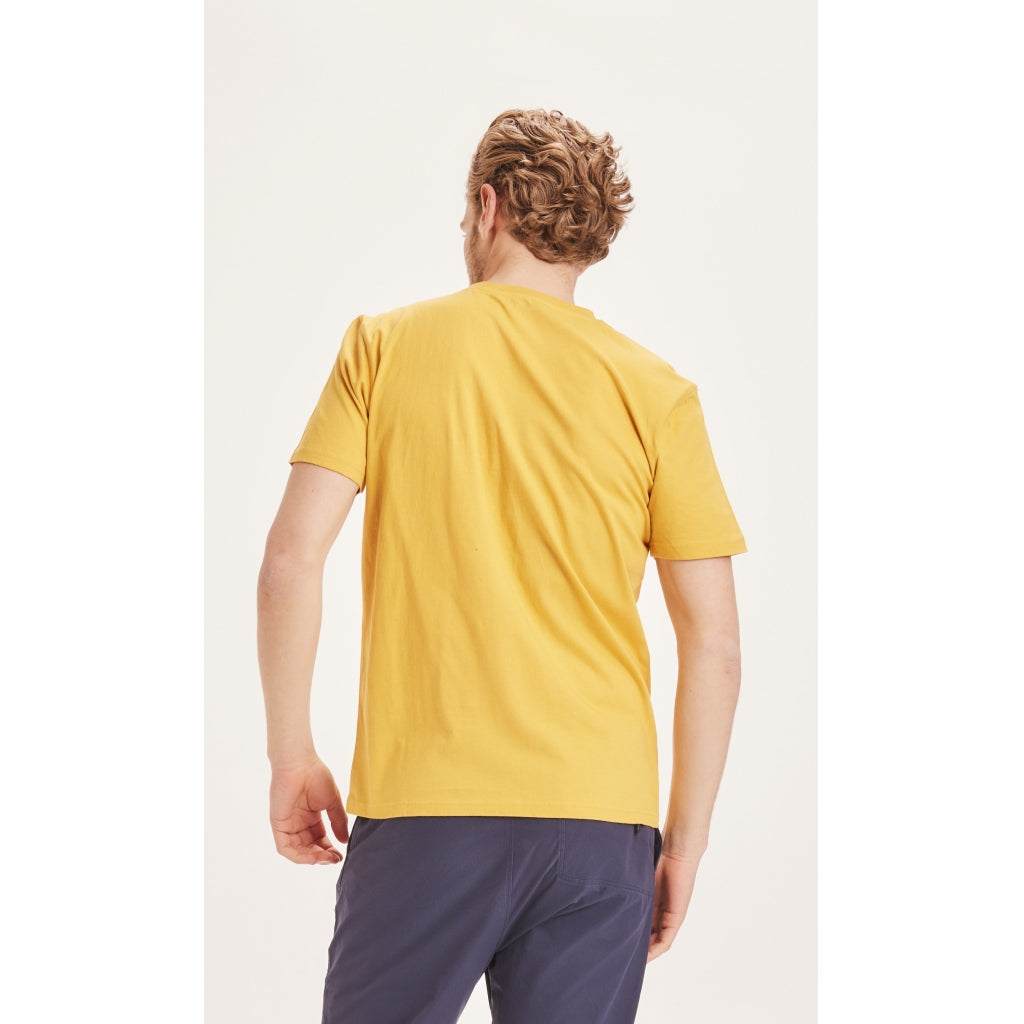 KnowledgeCotton Apparel Alder owl T-shirt - GOTS/Vegan - Honey Gold