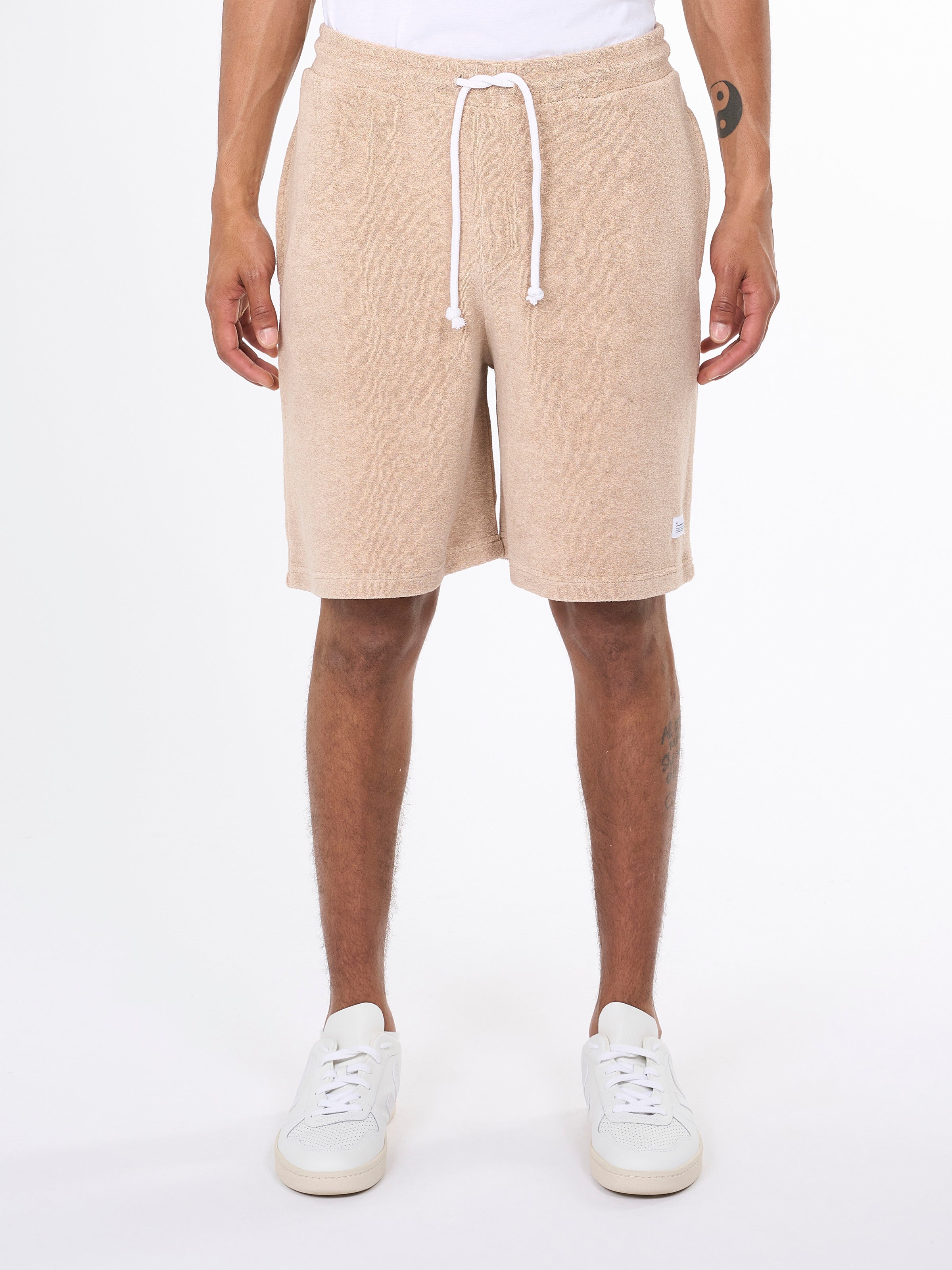 KnowledgeCotton Apparel - Casual frottéshorts - GOTS/Vegan - Safari