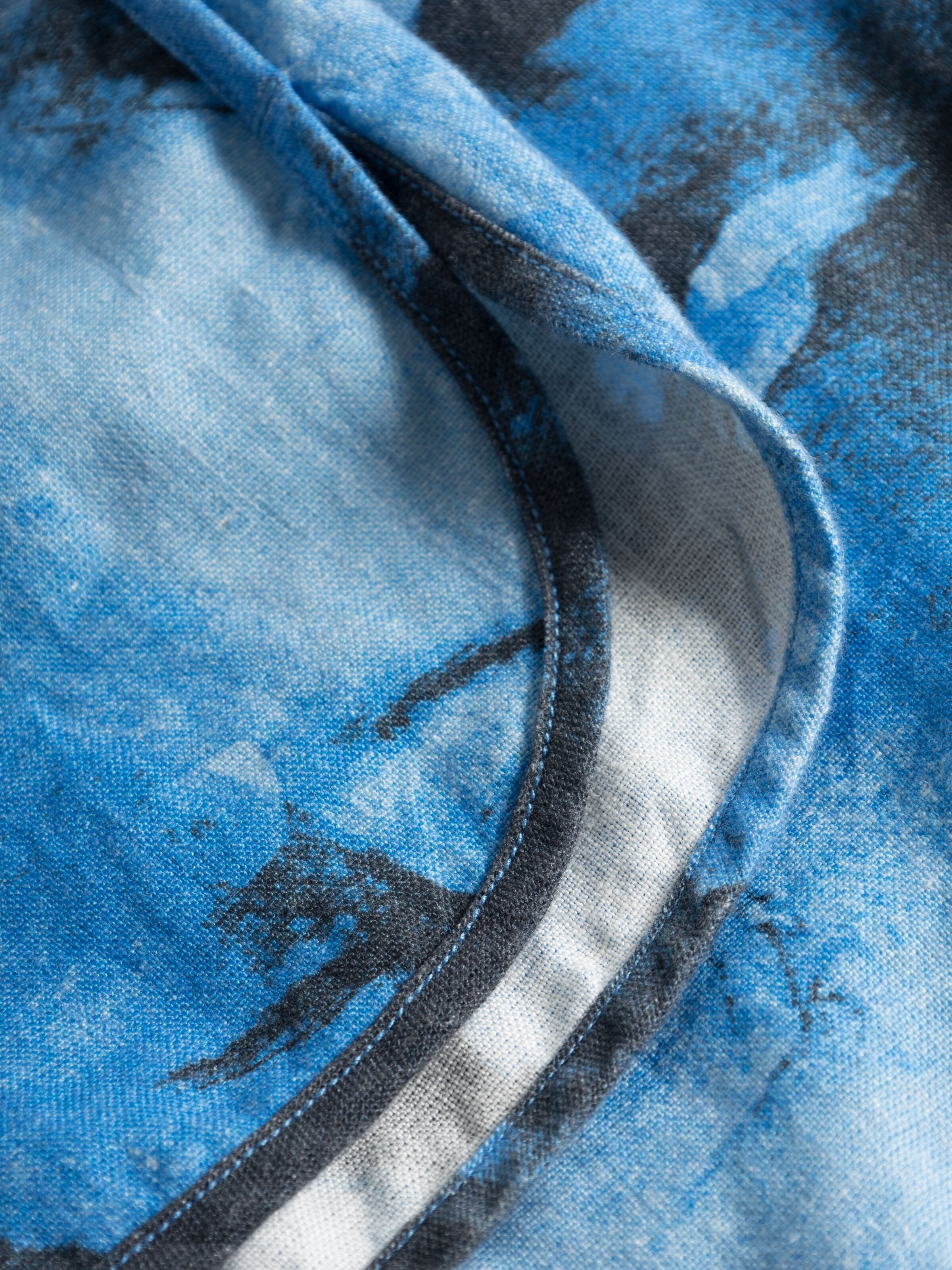 KnowledgeCotton Apparel - AOP-shorts i lösa linne - GOTS/Vegan