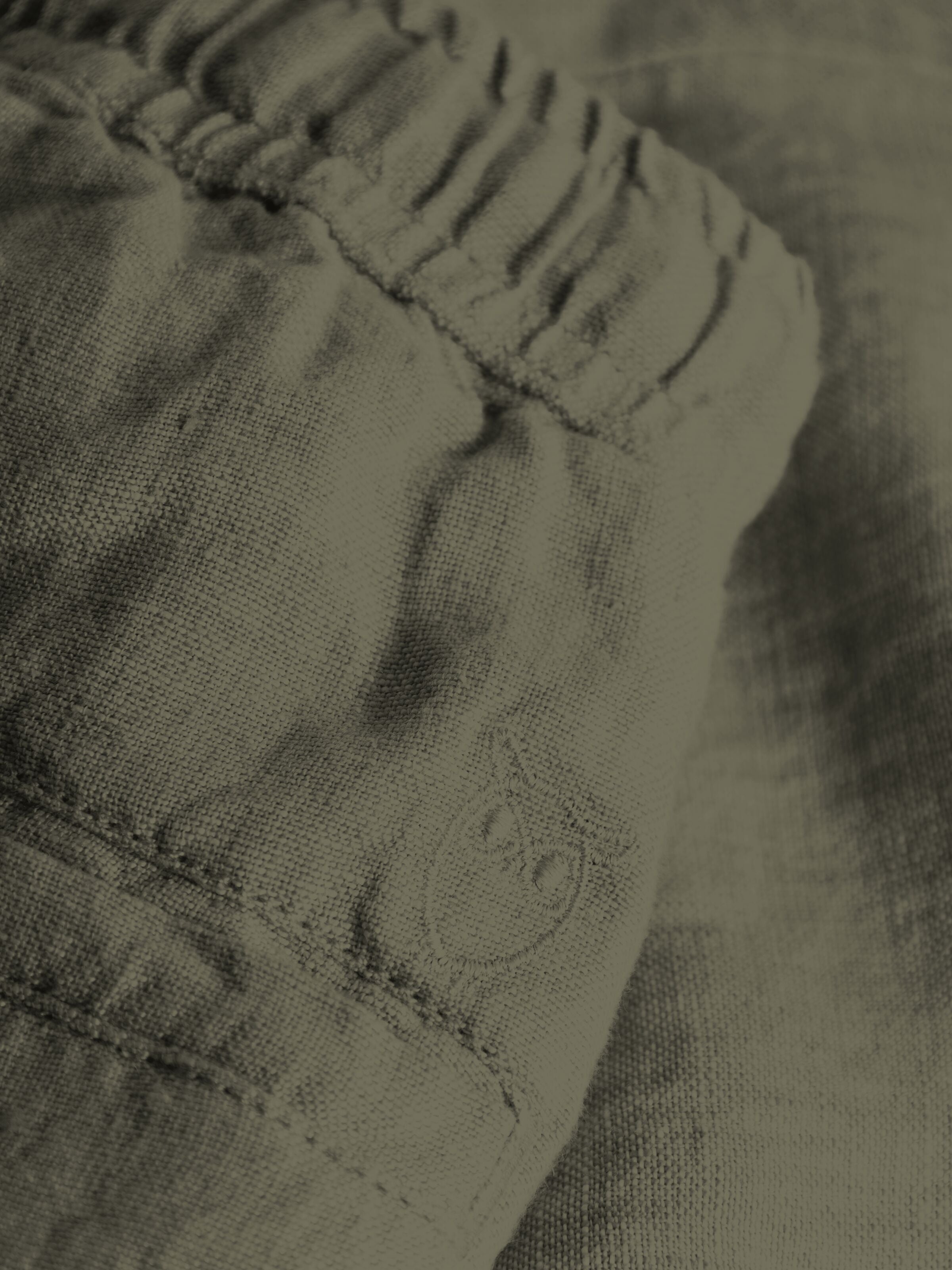 KnowledgeCotton Apparel - Lös linnebyxa - GOTS/Vegan - Burnt Olive