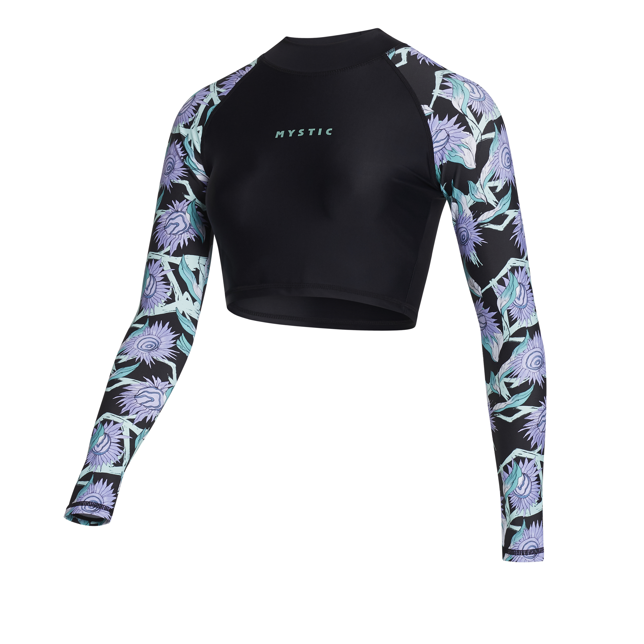 Mystic - Jayde L/S Crop Rash Vest - Svart
