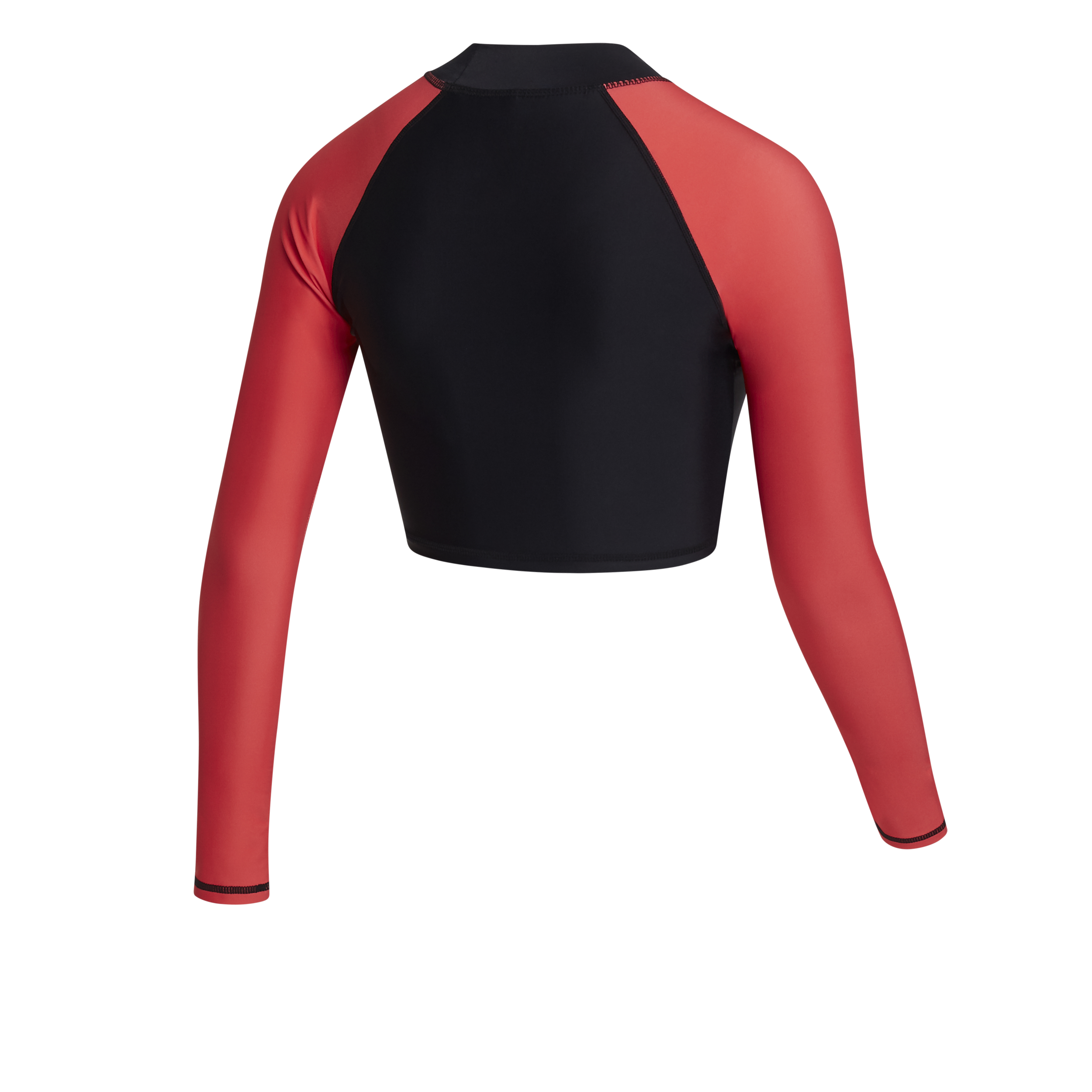 Mystic - Jayde L/S Crop Rash Vest - Svart/Röd