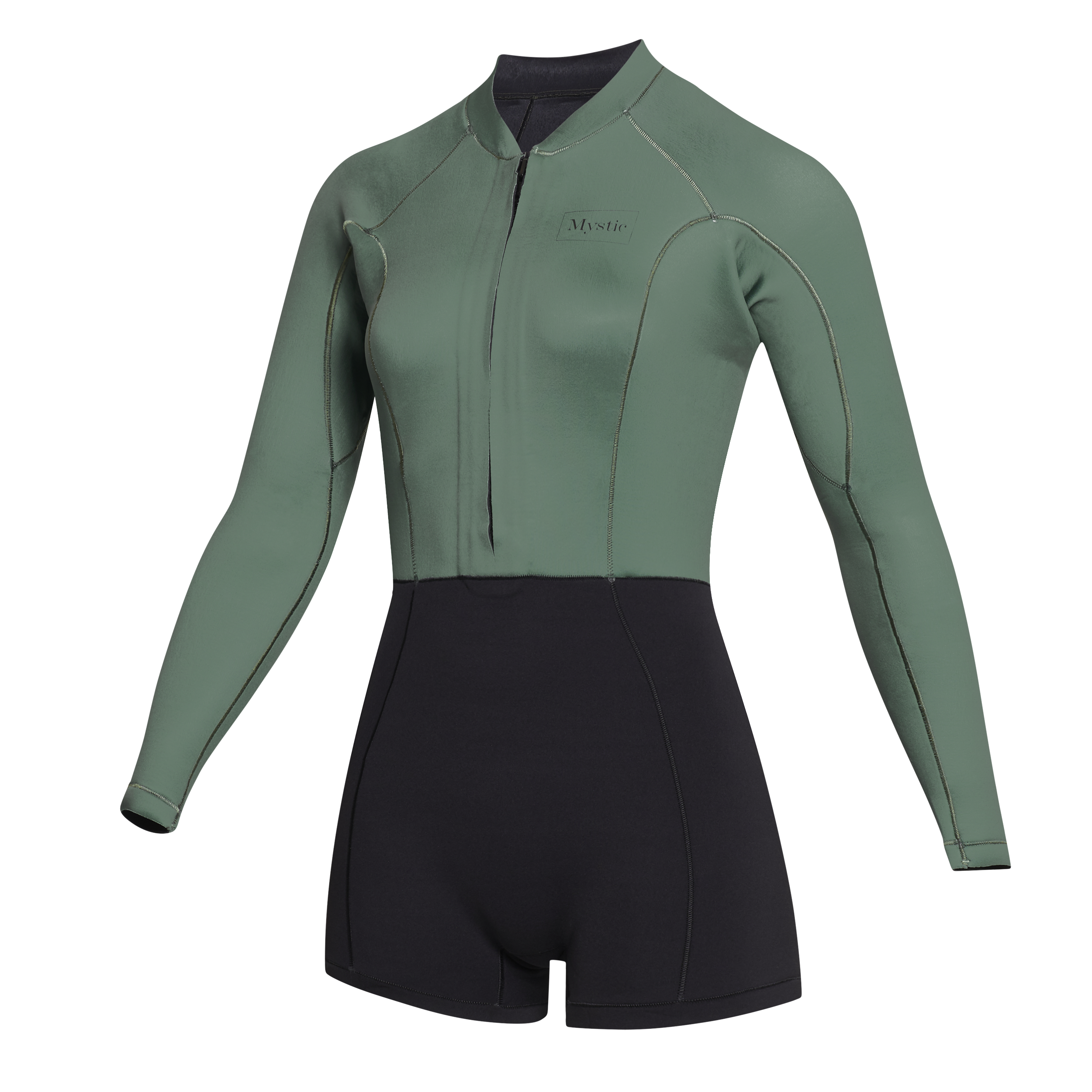 Mystic - Lunar Longarm Shorty 2/2mm Fzip Women - Dark Olive