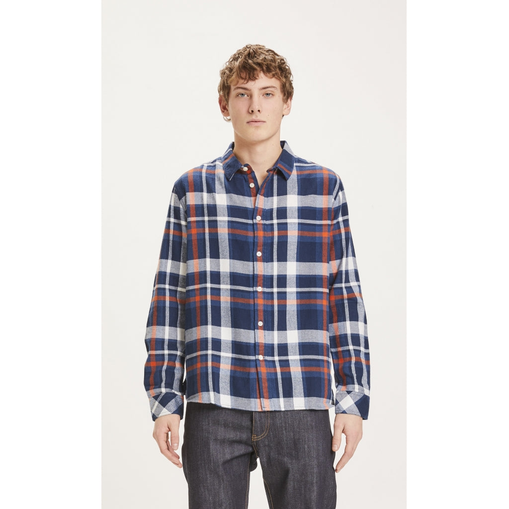 KnowledgeCotton Apparel LARCH casual fit checked flannel shirt