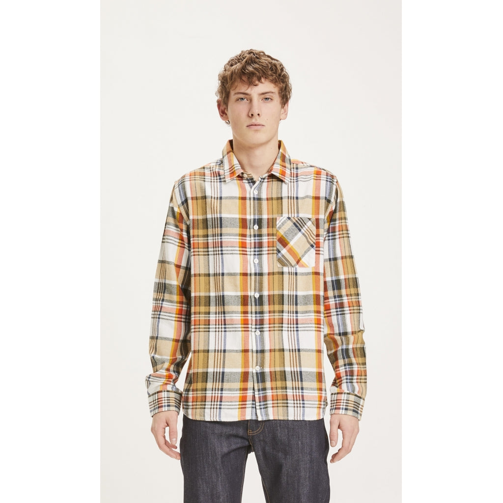 KnowledgeCotton Apparel Larch regular fit big checked shirt