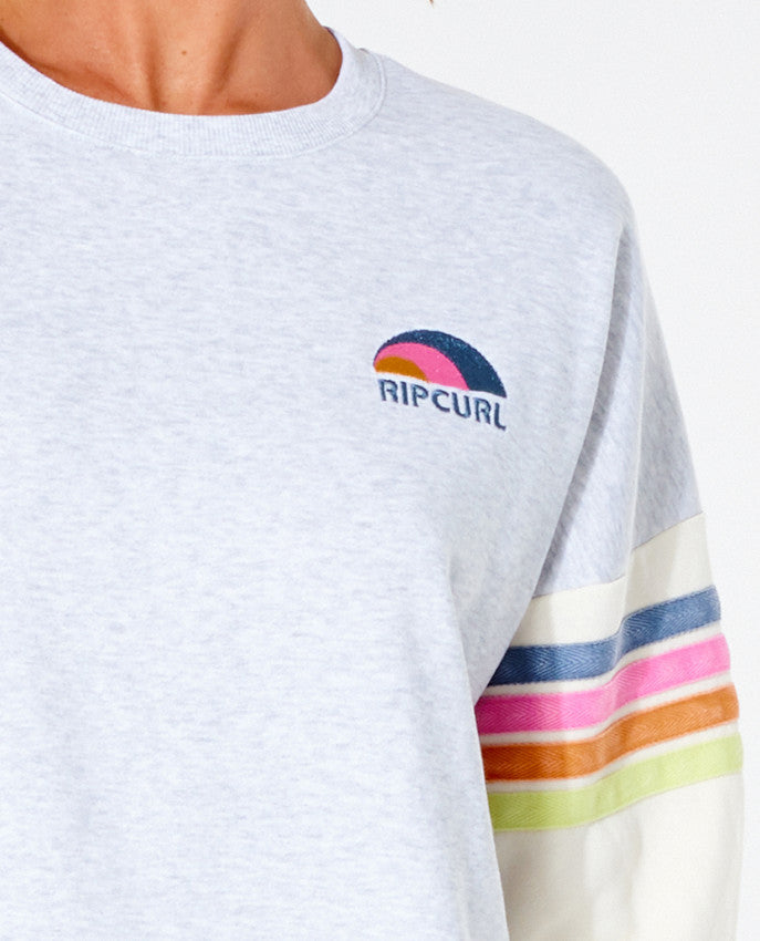 Rip Curl - surf revival wave crew - ljusgrå värme