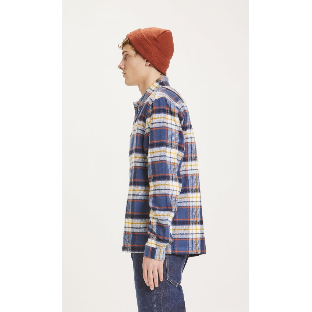 KnowledgeCotton Apparel PINE big checked heavy flannel overshirt